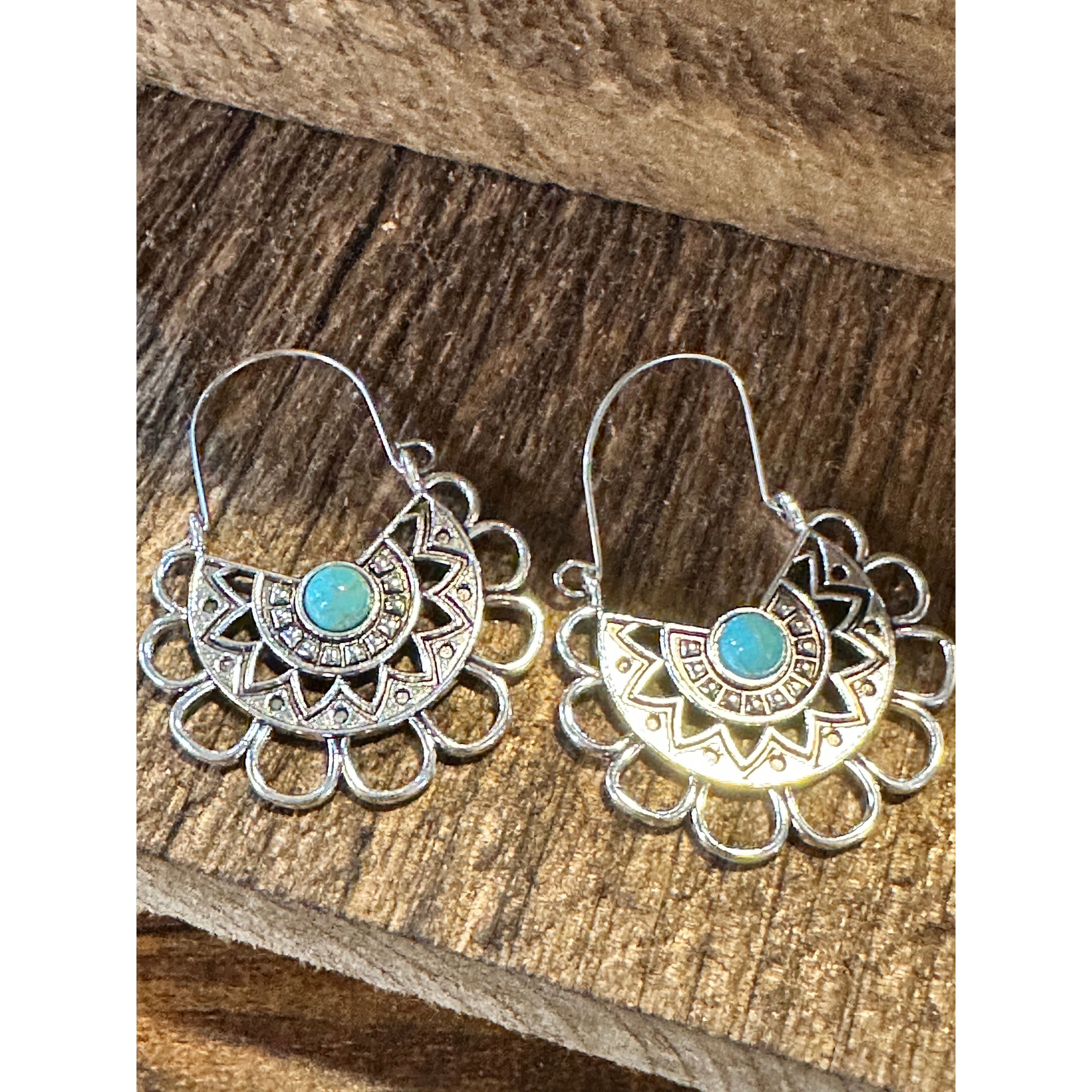 Other Boho Vintage Chic Southwestern Lace Dangle Wire Earrings, Si Size ONE SIZE - 4 Thumbnail