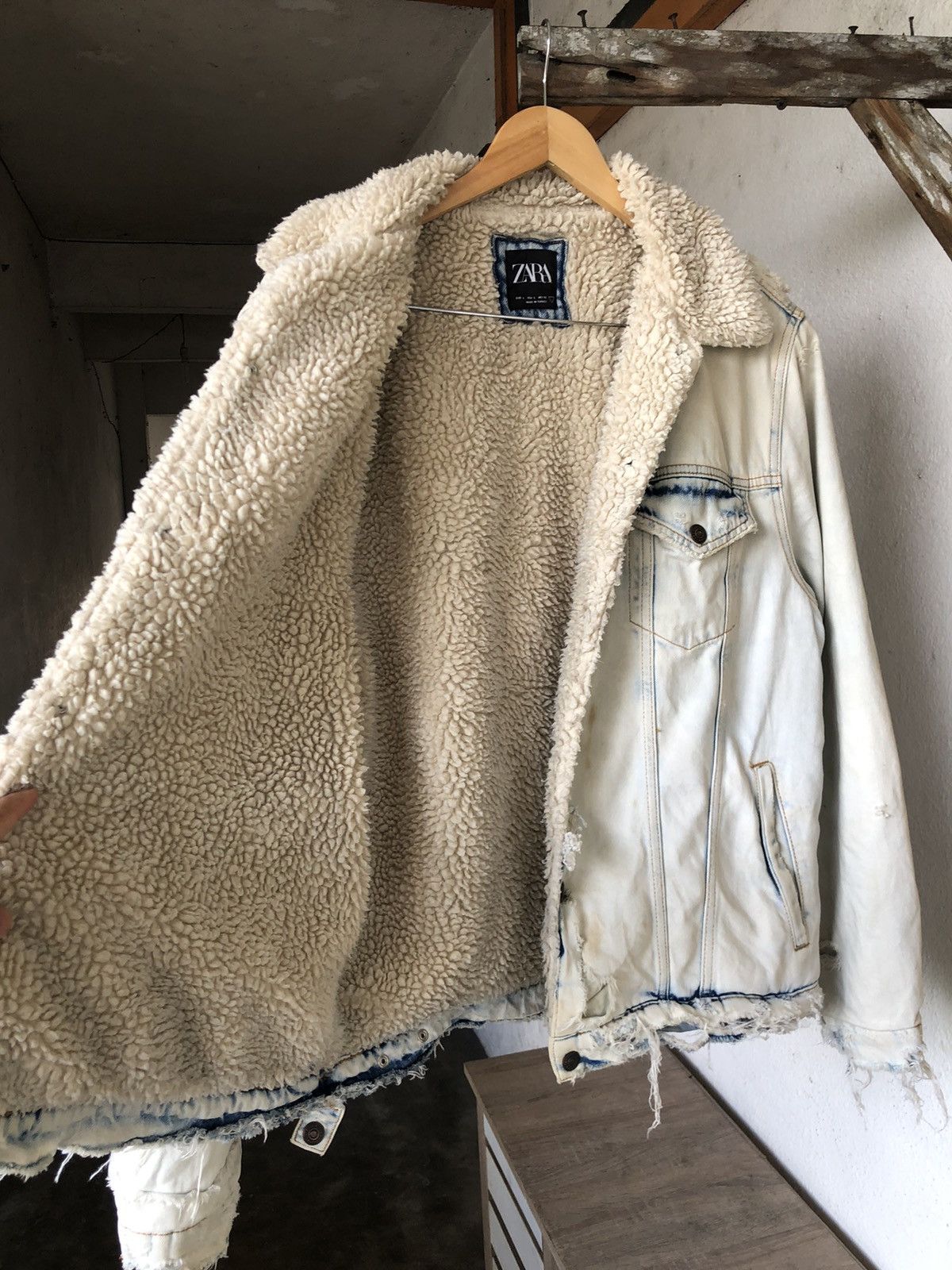 Zara 🔥Zara Distressed Punk Denim Sherpa Jacket If Six Was Nine Size US L / EU 52-54 / 3 - 17 Thumbnail