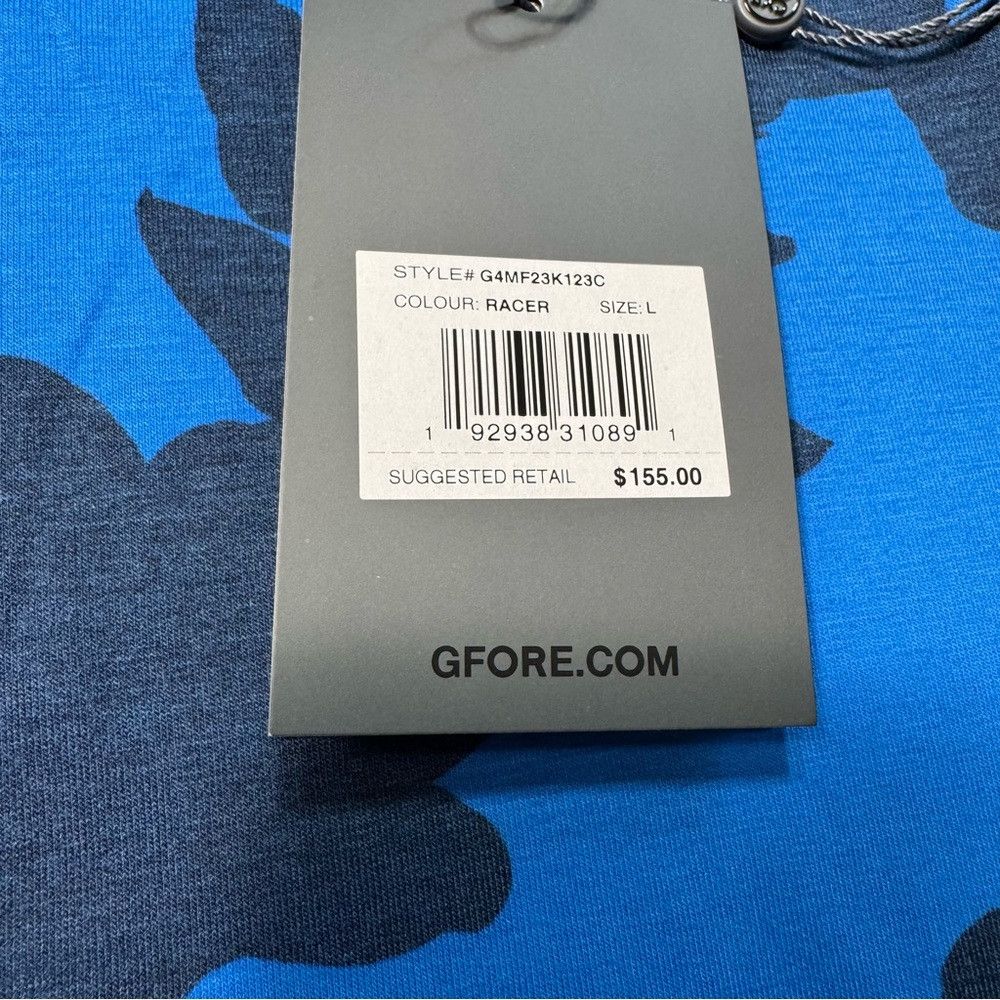 G/FORE NWT New $155 G/FORE Tonal Floral Luxe Quarter Zip Golf Blue Size US L / EU 52-54 / 3 - 6 Thumbnail