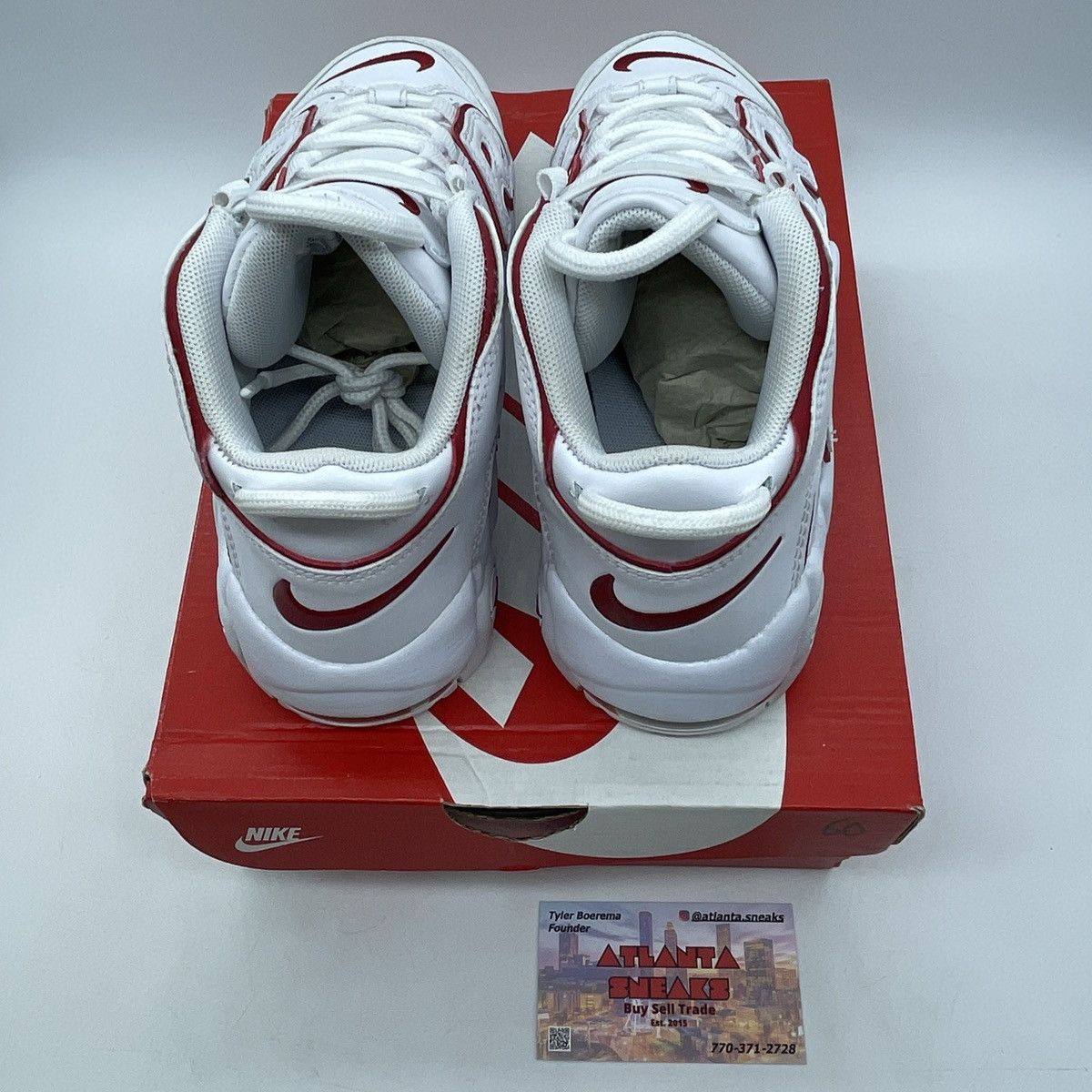 Nike Air more uptempo white varsity red Size US 4 / IT 34 - 6 Thumbnail