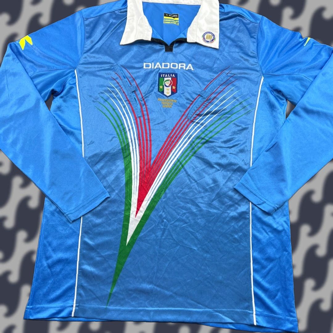 Diadora Diadora Italy Referee 2011 Jersey Mens Large Blue Long Sleeve T-Shirt Football Athletic Quick Dry 100th Anniversary Size US L / EU 52-54 / 3 - 1 Thumbnail
