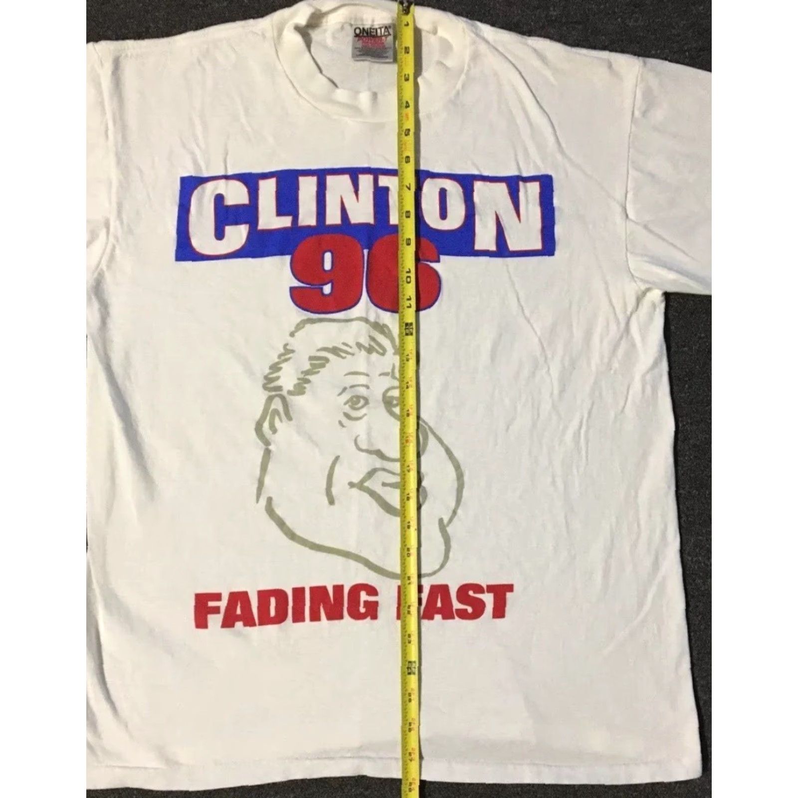 Vintage VINTAGE 90s Bill Clinton Fading Fast Shirt M Politics Funny President Government 80s Shirt Mens L White Single Stitch Graphic Tee Size US L / EU 52-54 / 3 - 7 Thumbnail