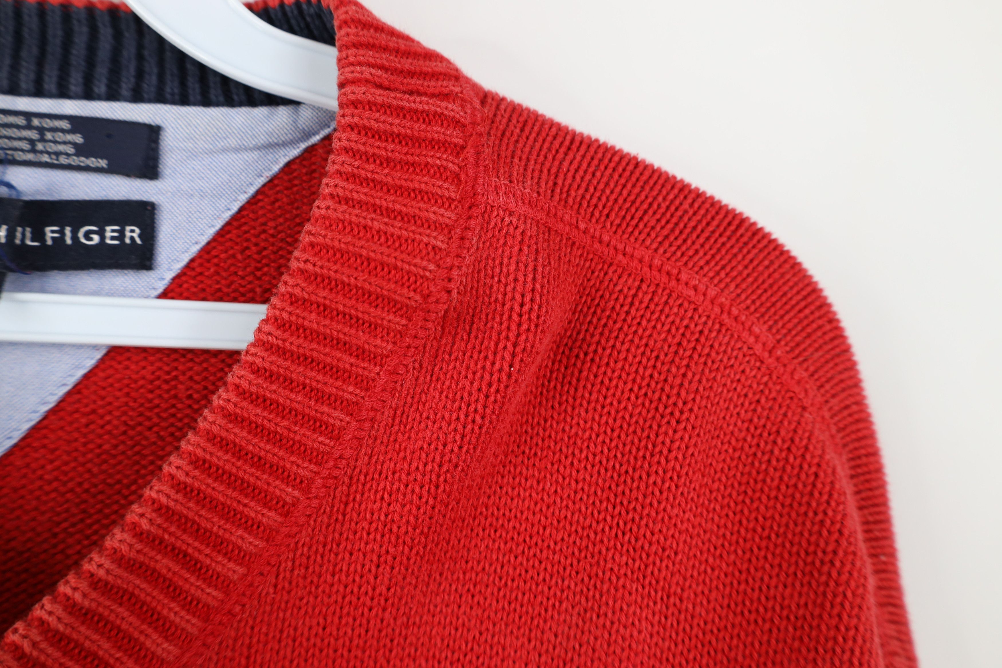 Tommy Hilfiger Vintage 90s Y2K Tommy Hilfiger Cotton Ribbed Knit Sweater Size US XL / EU 56 / 4 - 5 Thumbnail