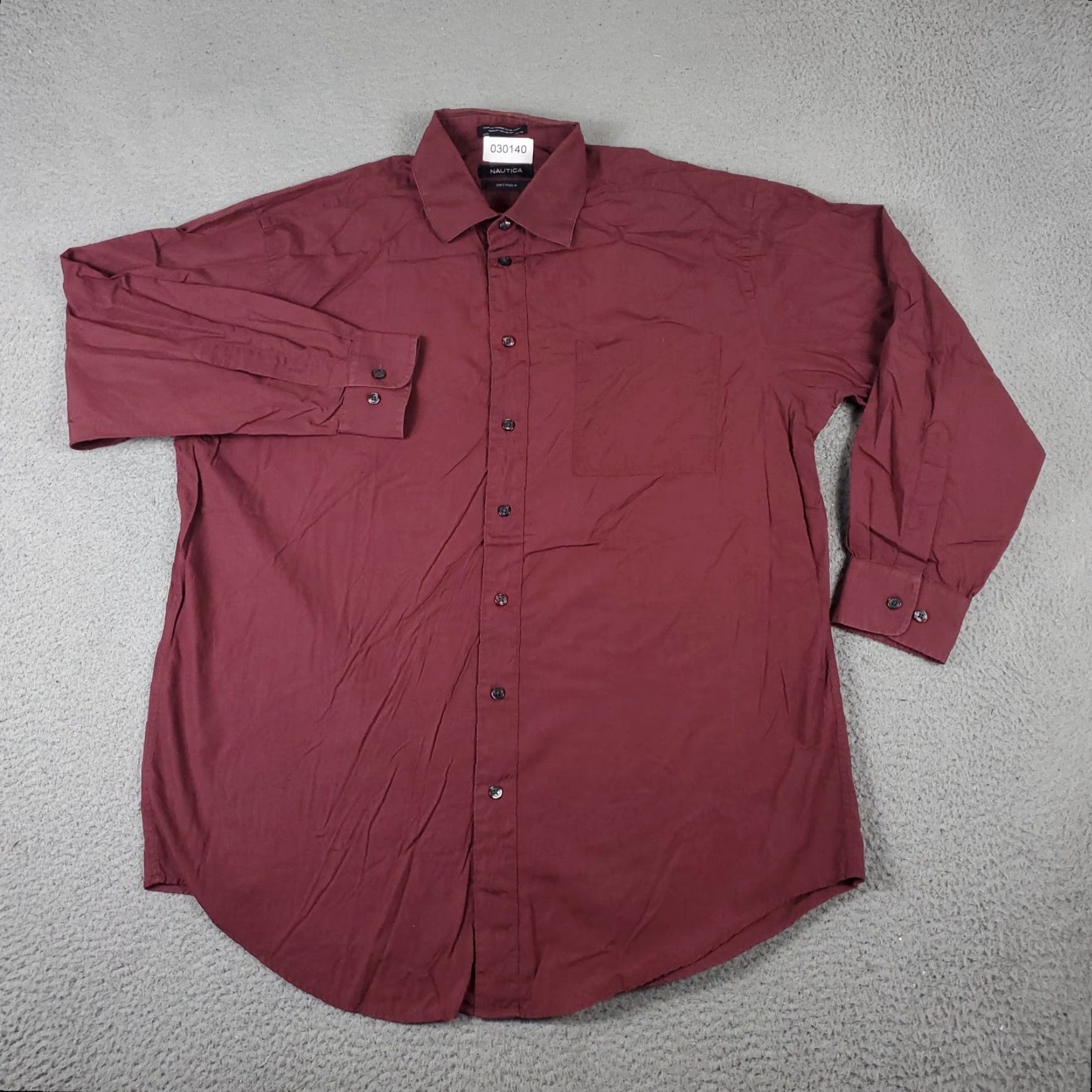 Nautica Nautica Dress Shirt Mens Size 16.5 Red Long Sleeve Button Up Collared 100% Cotton Vintage? No Style: Preppy Classic Modern Workwear Mens Size 42R - 2 Thumbnail