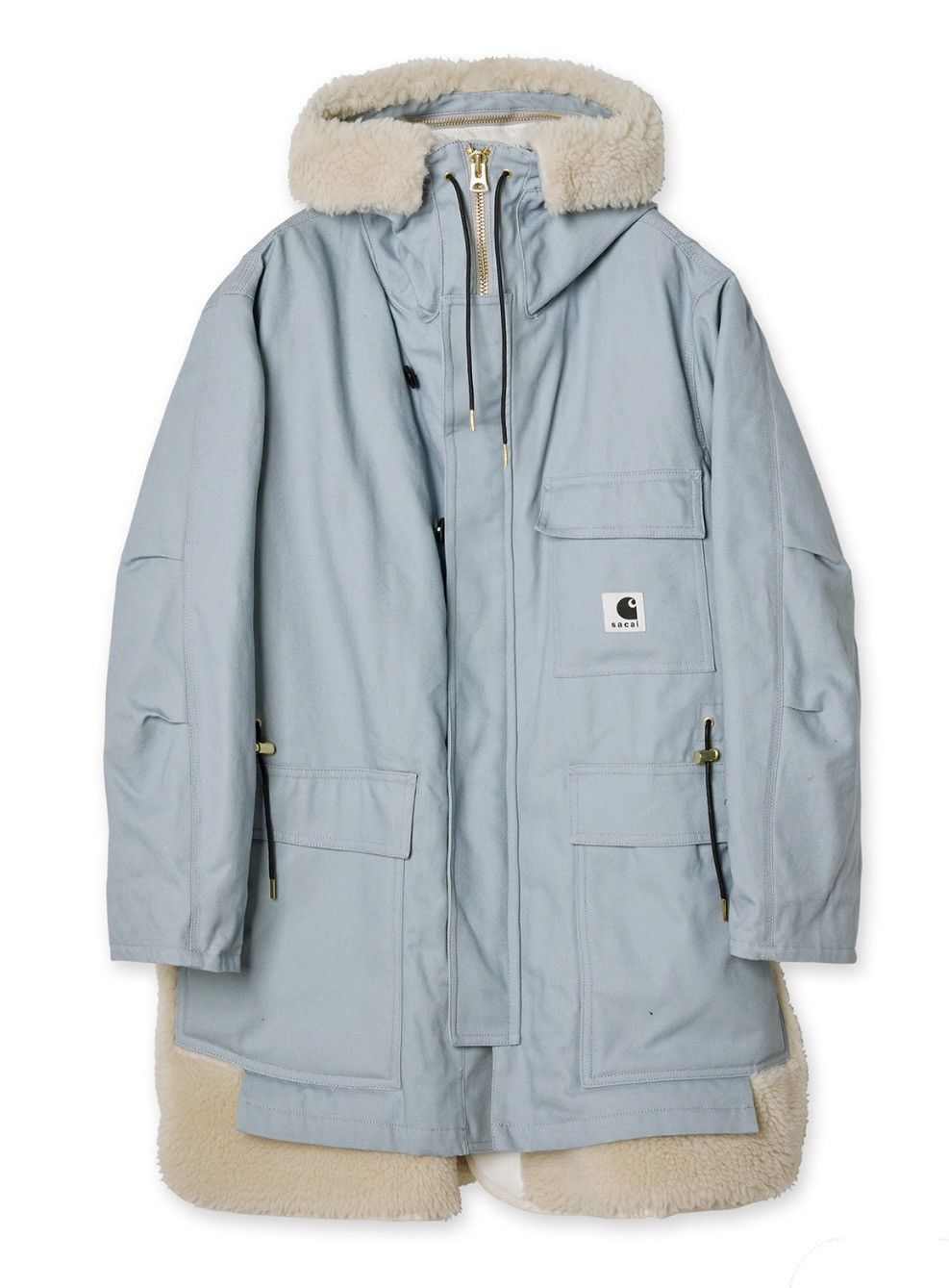 image of Carhartt Wip Canvas Siberian Parka in Blue, Men's (Size Medium)