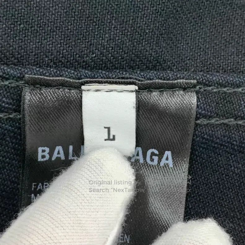 Balenciaga Balenciaga Black Washed Distressed Logo Letter Printed Cot Size US S / EU 44-46 / 1 - 7 Thumbnail