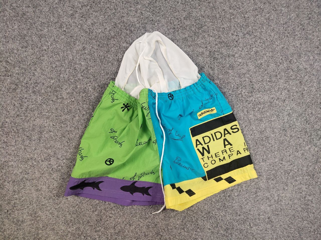 Adidas Rare Vintage 90s Adidas Line Wave There Multi Logo Shorts Size US 34 / EU 50 - 10 Thumbnail
