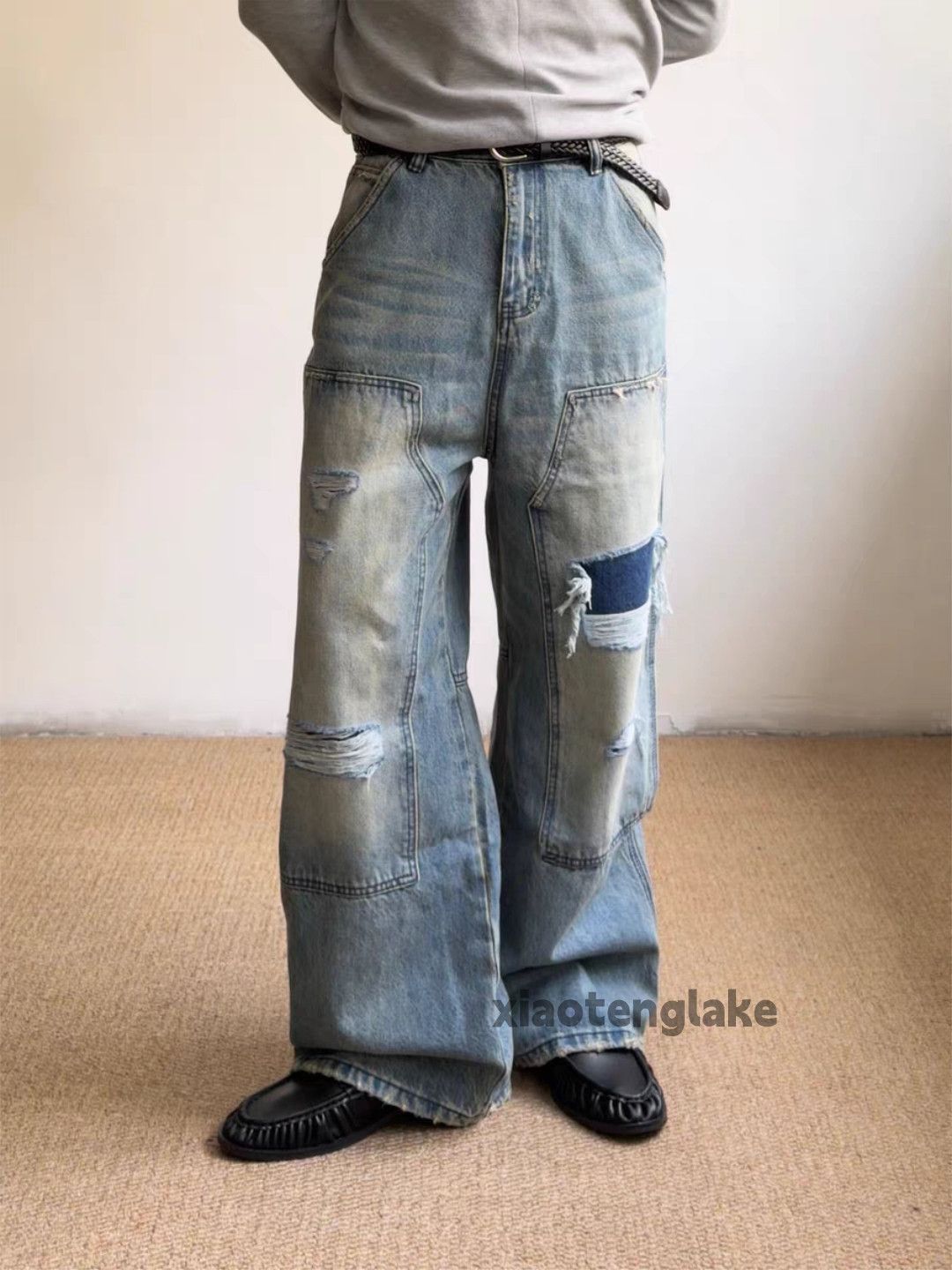 zx vintage washed faded carpenter ripped damaged jeans
