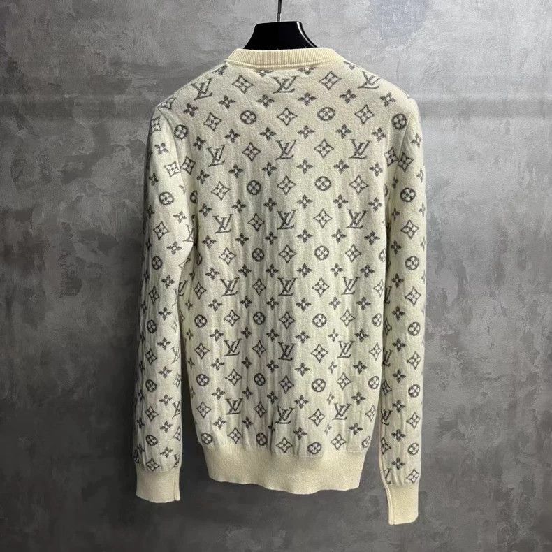 Louis Vuitton Louis Vuitton White cashmere full-print logo sweater Size US S / EU 44-46 / 1 - 5 Thumbnail