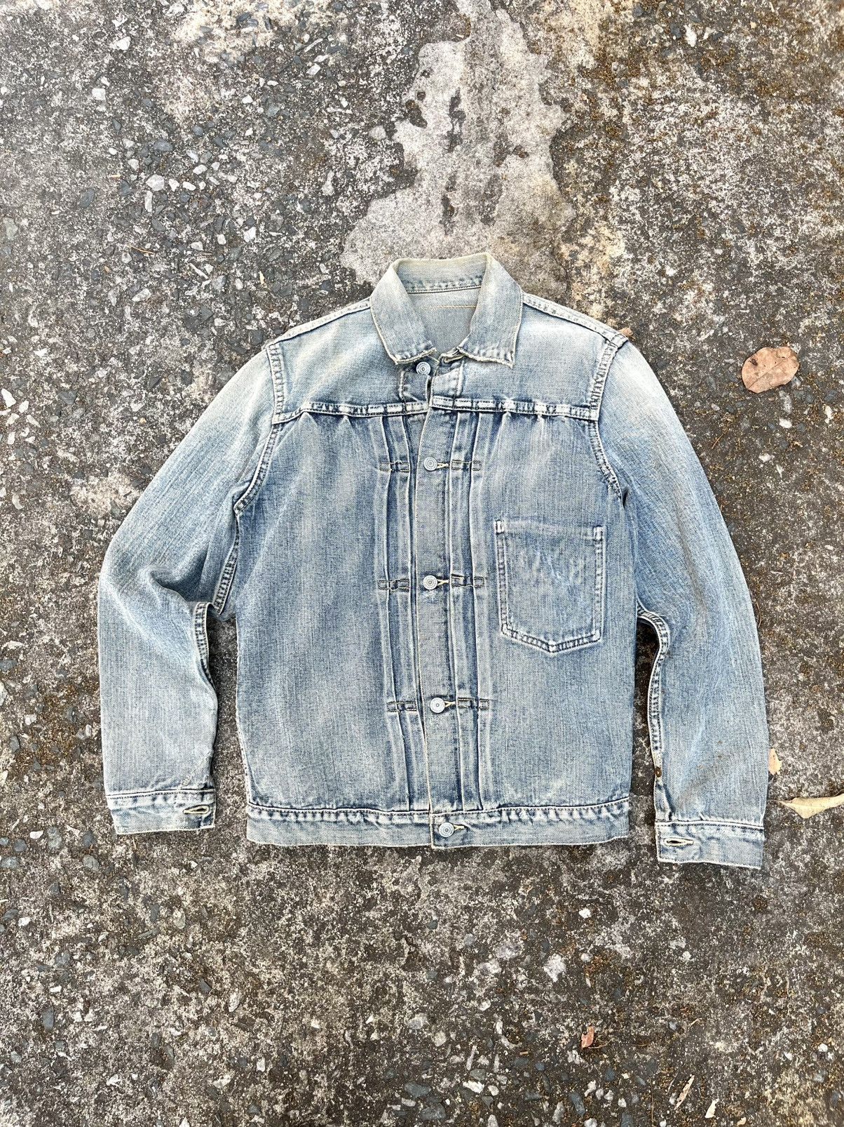Japanese Brand × Vintage PERFECT!! FADED DISTRESSED VTG. DENIM JACKET JAPAN BRAND Size US M / EU 48-50 / 2 - 6 Thumbnail
