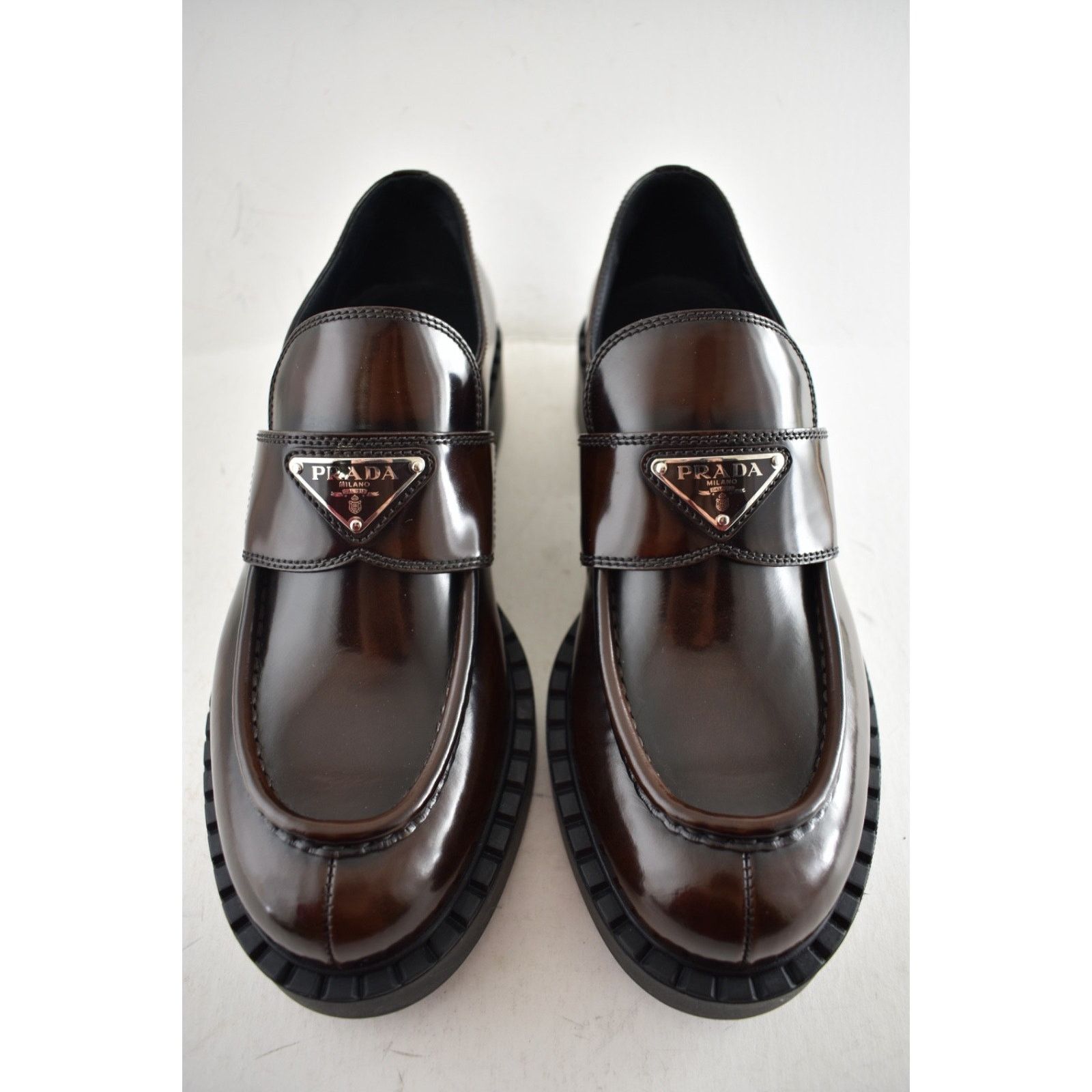 Prada Prada Triangle Logo Fume Brown Black Platform Loafer 41.5 Size US 8.5 / EU 41-42 - 7 Thumbnail