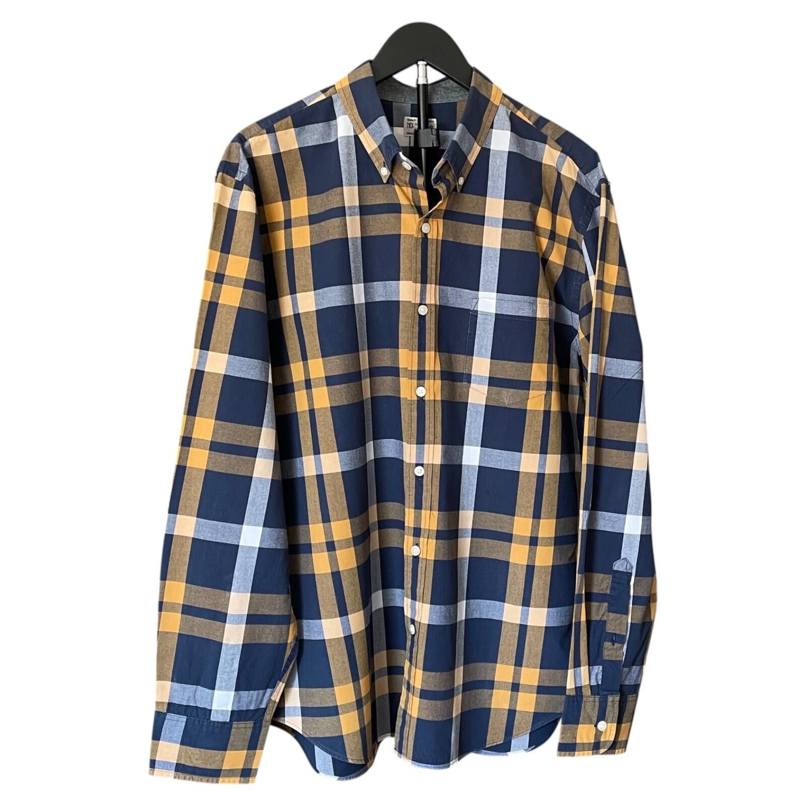 J.Crew J Crew Mens XL Vintage Blue/Gold Plaid LS Button Down Shirt Size US XL / EU 56 / 4 - 1 Thumbnail