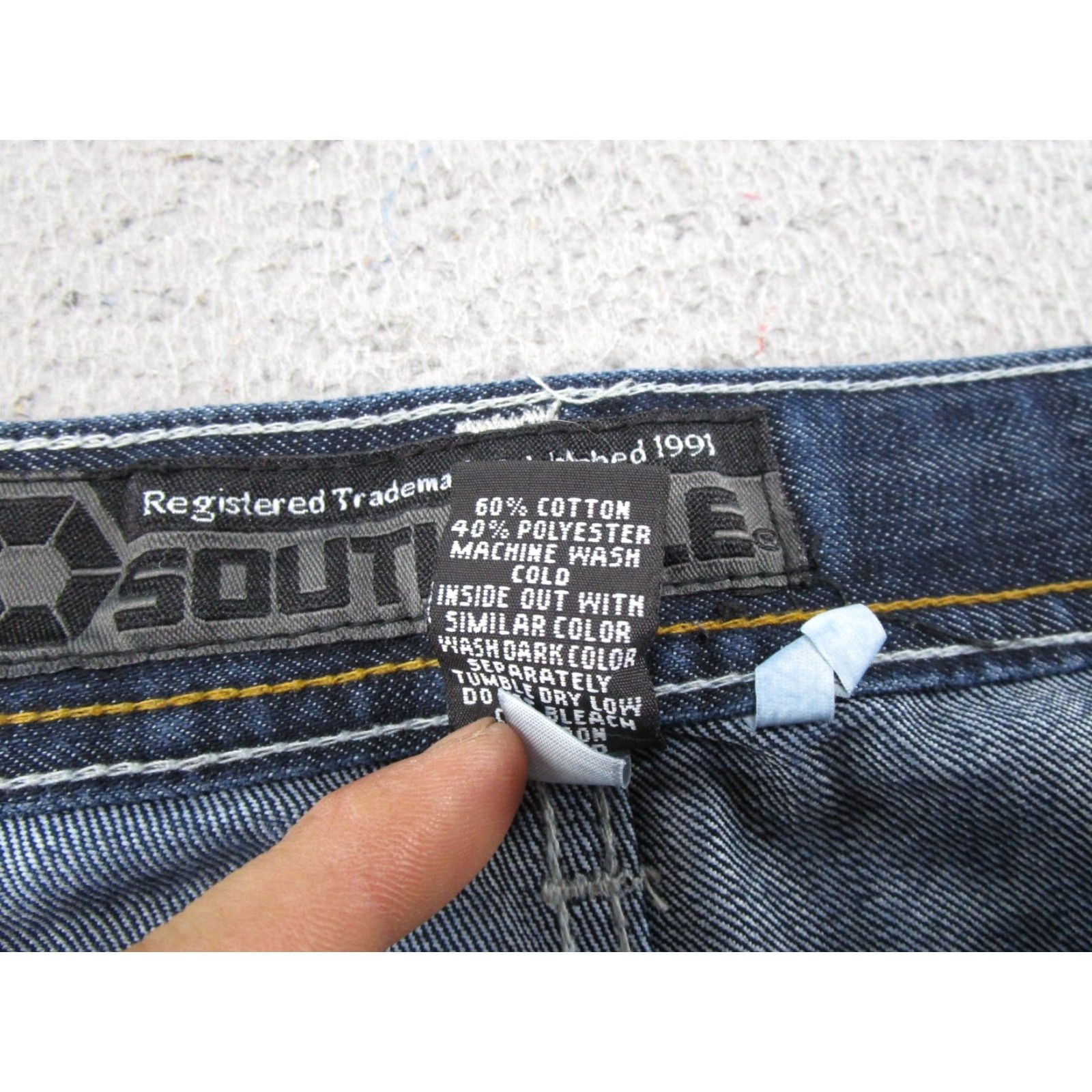 Southpole VINTAGE Southpole Jeans Hip Hop Style 5-Pocket Design Denim Blue Wide Straight 38x30 Mens Midwest Jeans Size US 38 / EU 54 - 4 Thumbnail