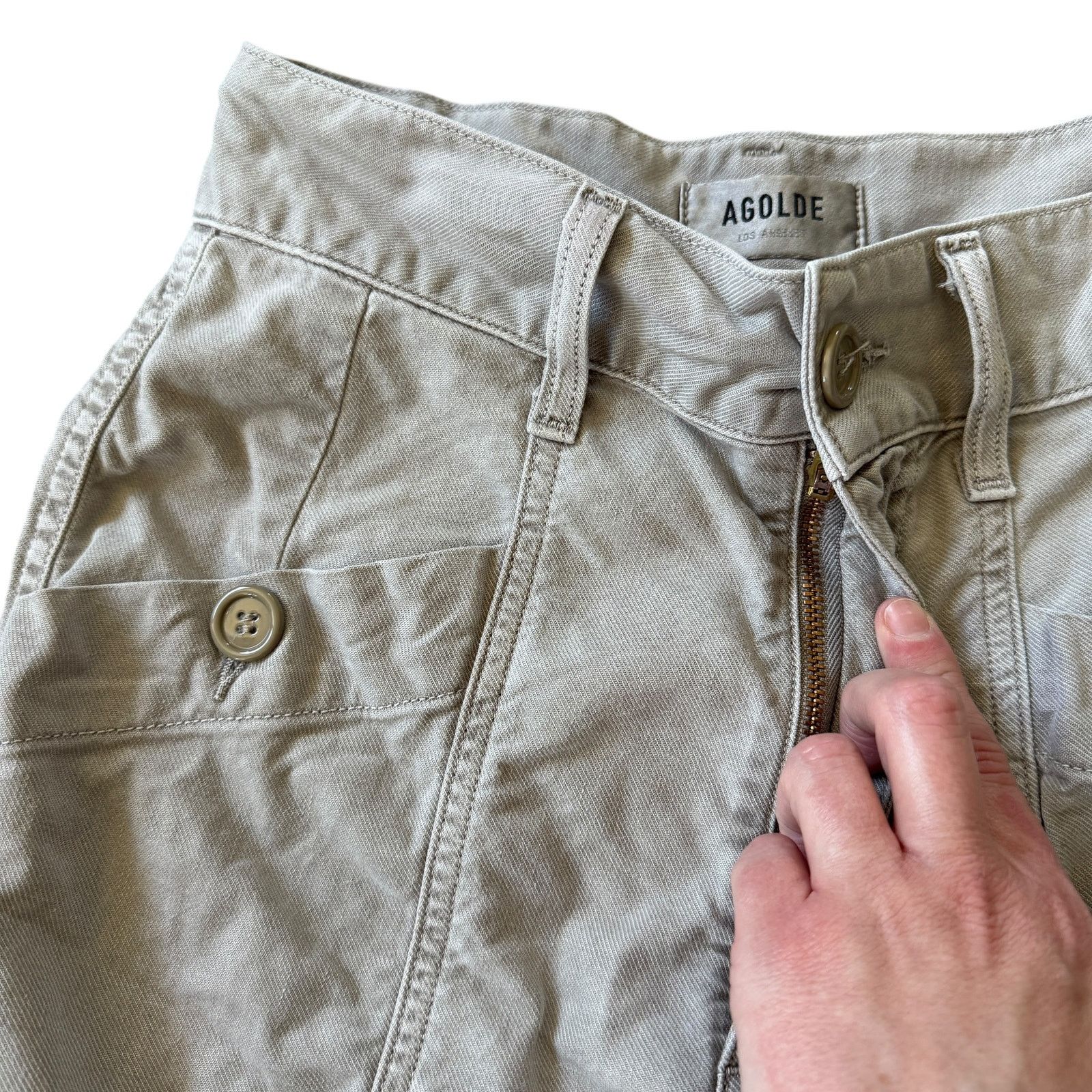 Agolde AGOLDE Kai Cargo Pants Edamame Surplus Green Size 24" / US 00 / IT 34 - 6 Thumbnail