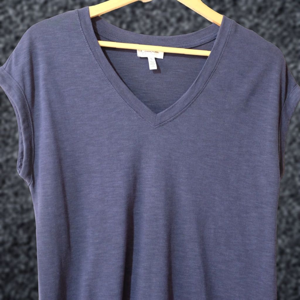 Jessica Simpson Jessica Simpson Knit Top Shirt Navy Women's S V-Neck Dolman Short Sleeve Knit Top Size S / US 4 / IT 40 - 1 Thumbnail