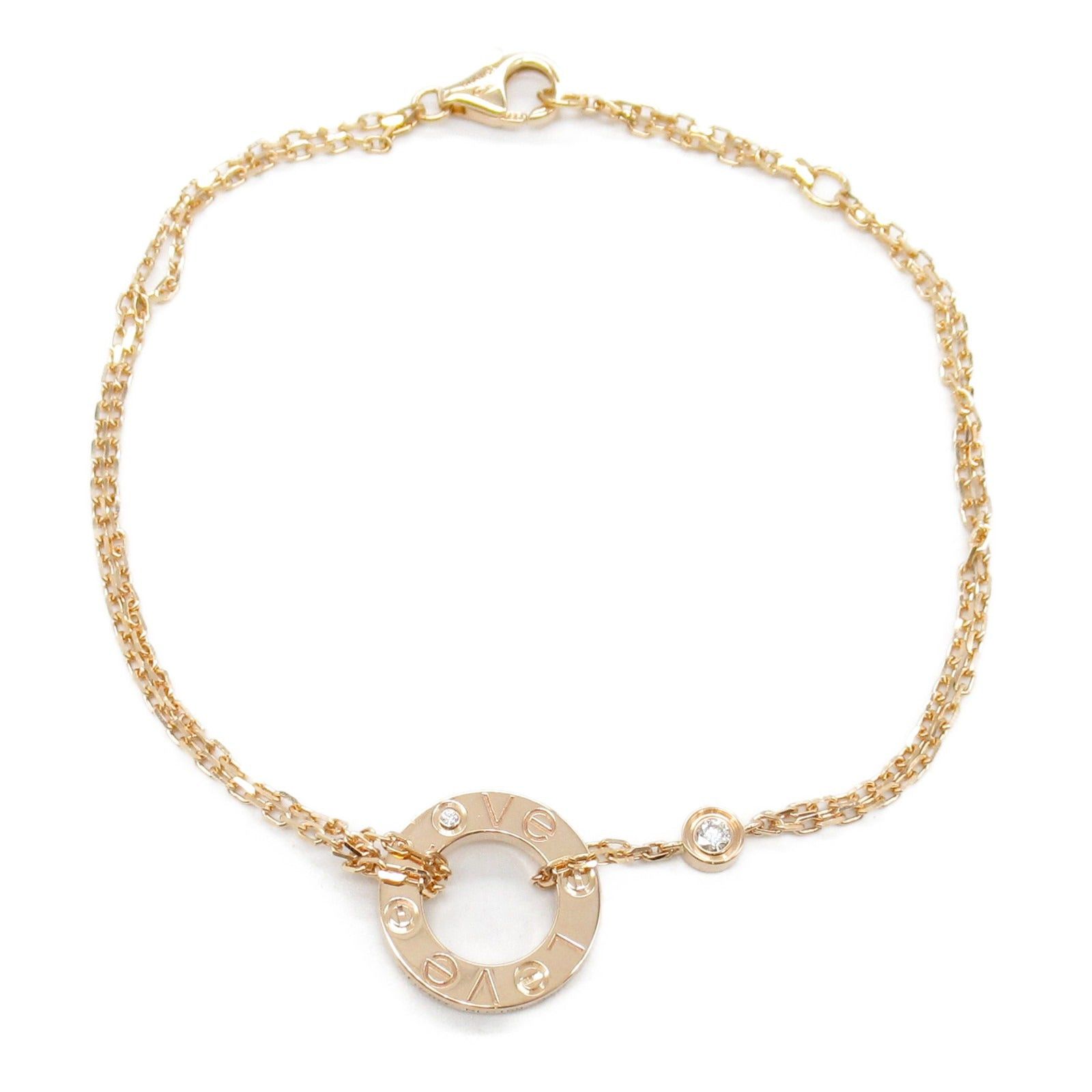Cartier Cartier Love Circle 2P Diamond Bracelet K18Pg (Pink Gold) Clear Size ONE SIZE - 1 Thumbnail