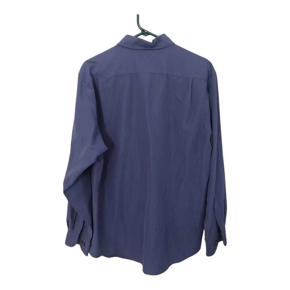Murano CT454a Murano Italian Sueded Blue Men's Dress Shirt L Size 42R - 3 Thumbnail