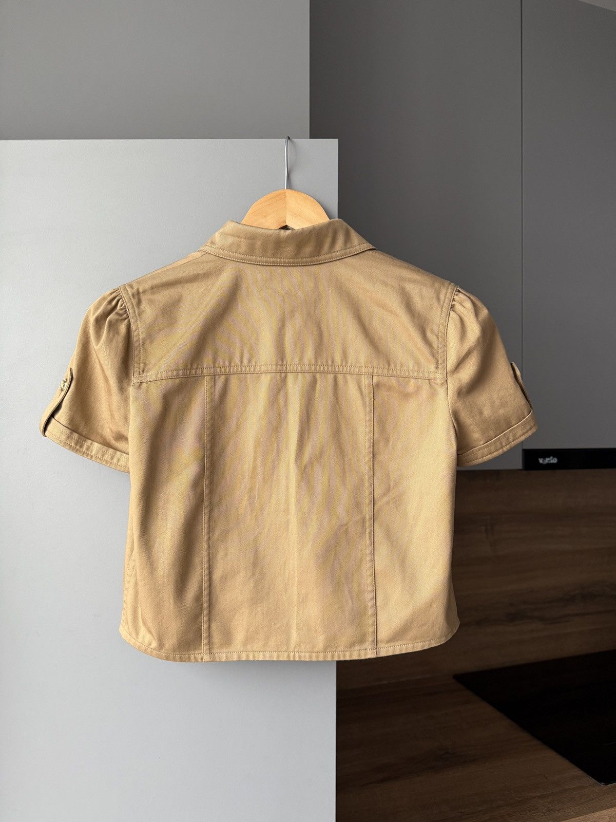 Celine Celine Cropped Short-Sleeve Shirt Cotton Top Size XXS / US 00 / IT 34 - 9 Thumbnail