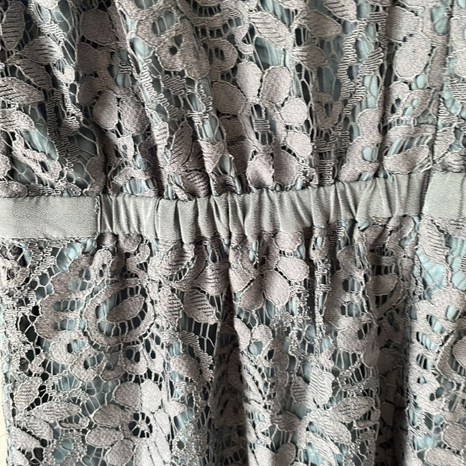 Madewell Madewell Blue Mini Dress 00 Flutter Sleeve Lace Lined Smock Size XXS / US 00 / IT 34 - 3 Thumbnail