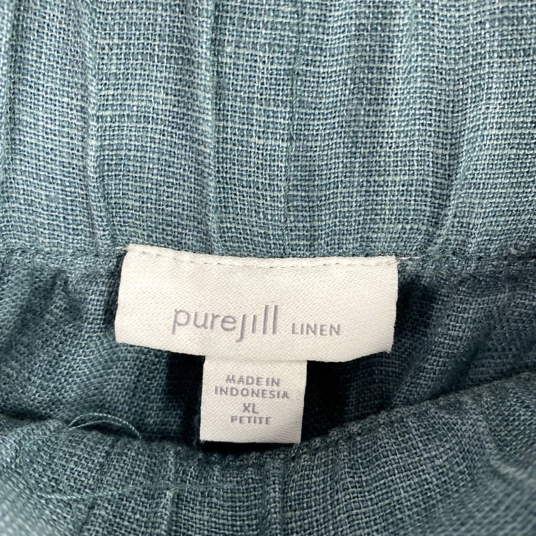 J. Jill J.Jill Pure Jill Linen Pants XL Petite Beac h Pockets Cropped Relaxed Fit Wide-Leg Linen Adult Pants Blue Solid 90s Beach Womens Size 40" / US 18 - 3 Thumbnail