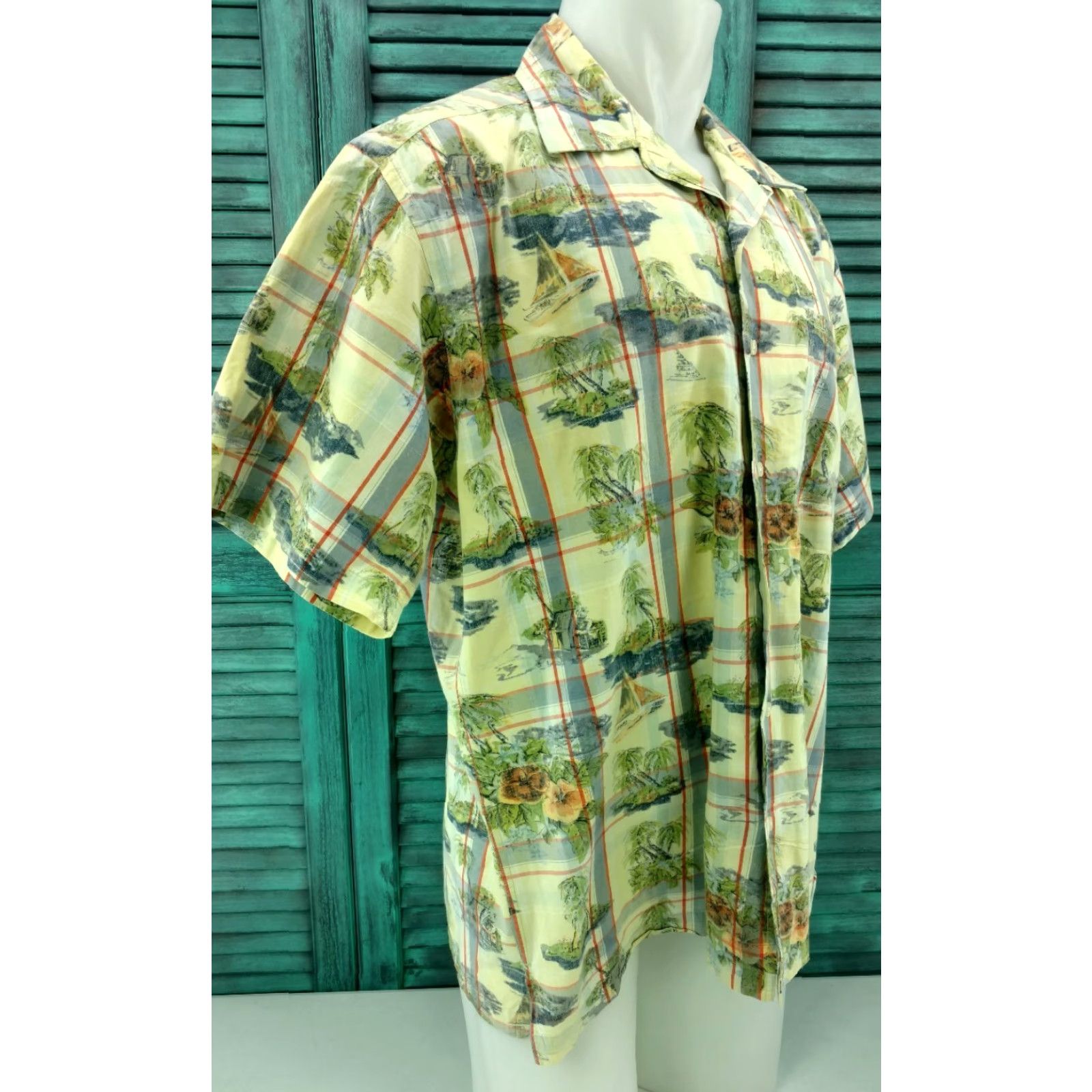 Tommy Hilfiger Tommy Hilfiger Island Sailing Boat Palm Trees Floral Hawaiian Shirt L Multi-Color Men’s Shirt Size US L / EU 52-54 / 3 - 2 Thumbnail