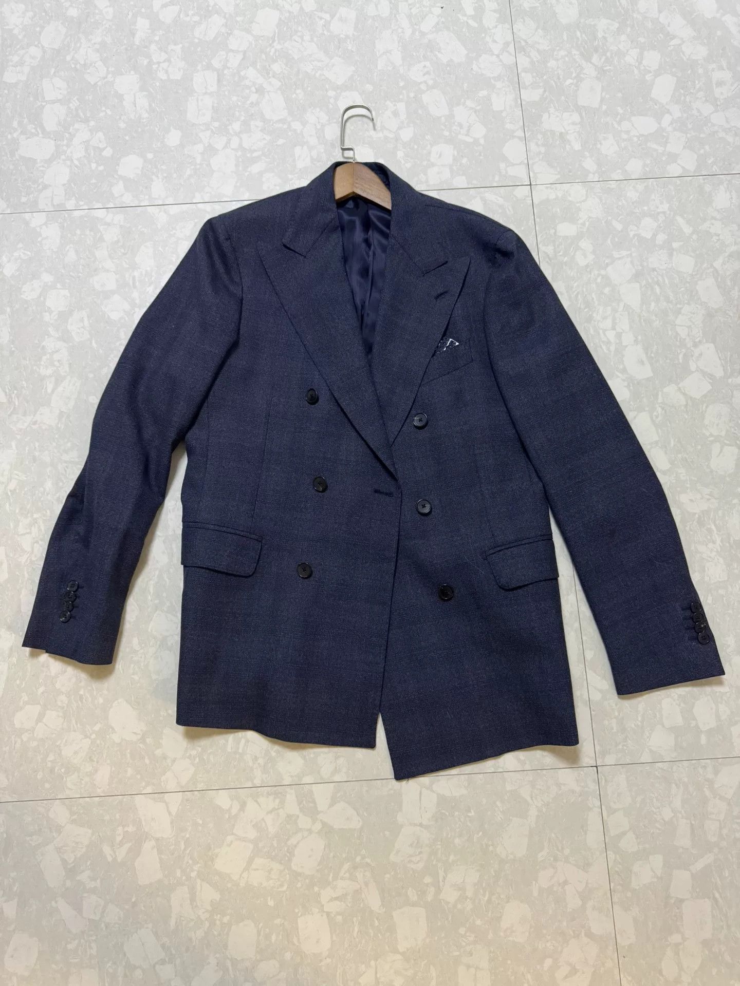 Lardini Lardini Double-Breasted Check Gray Suit Size US M / EU 48-50 / 2 - 1 Thumbnail