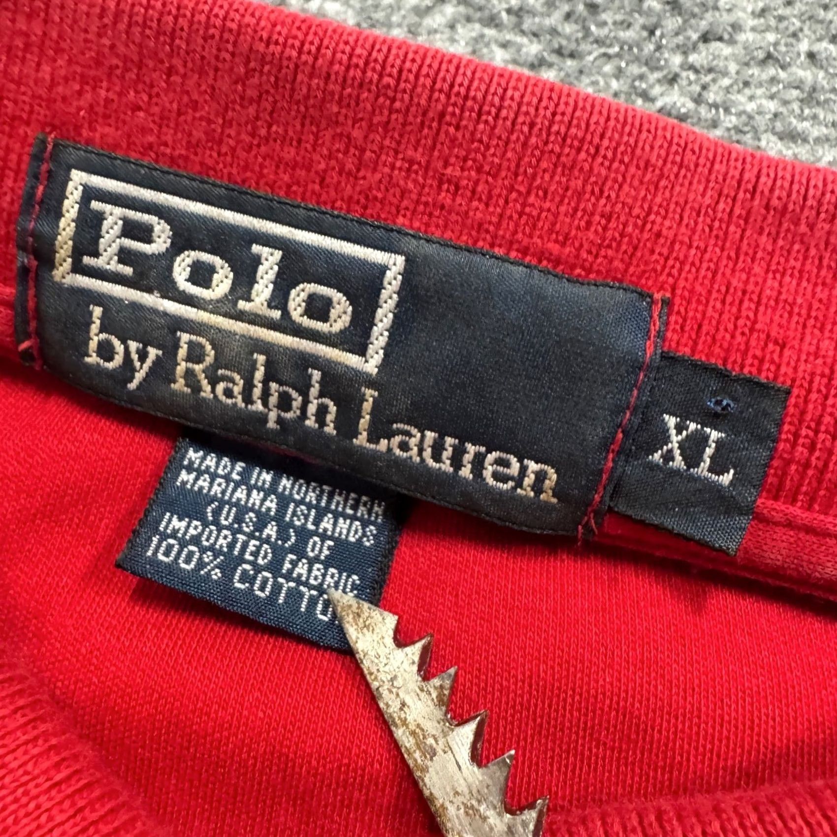 Polo Ralph Lauren VINTAGE Polo Ralph Lauren Polo Shirt Men XL Red Single Stitch 1/4 Button Up Distressed Size US XL / EU 56 / 4 - 3 Thumbnail