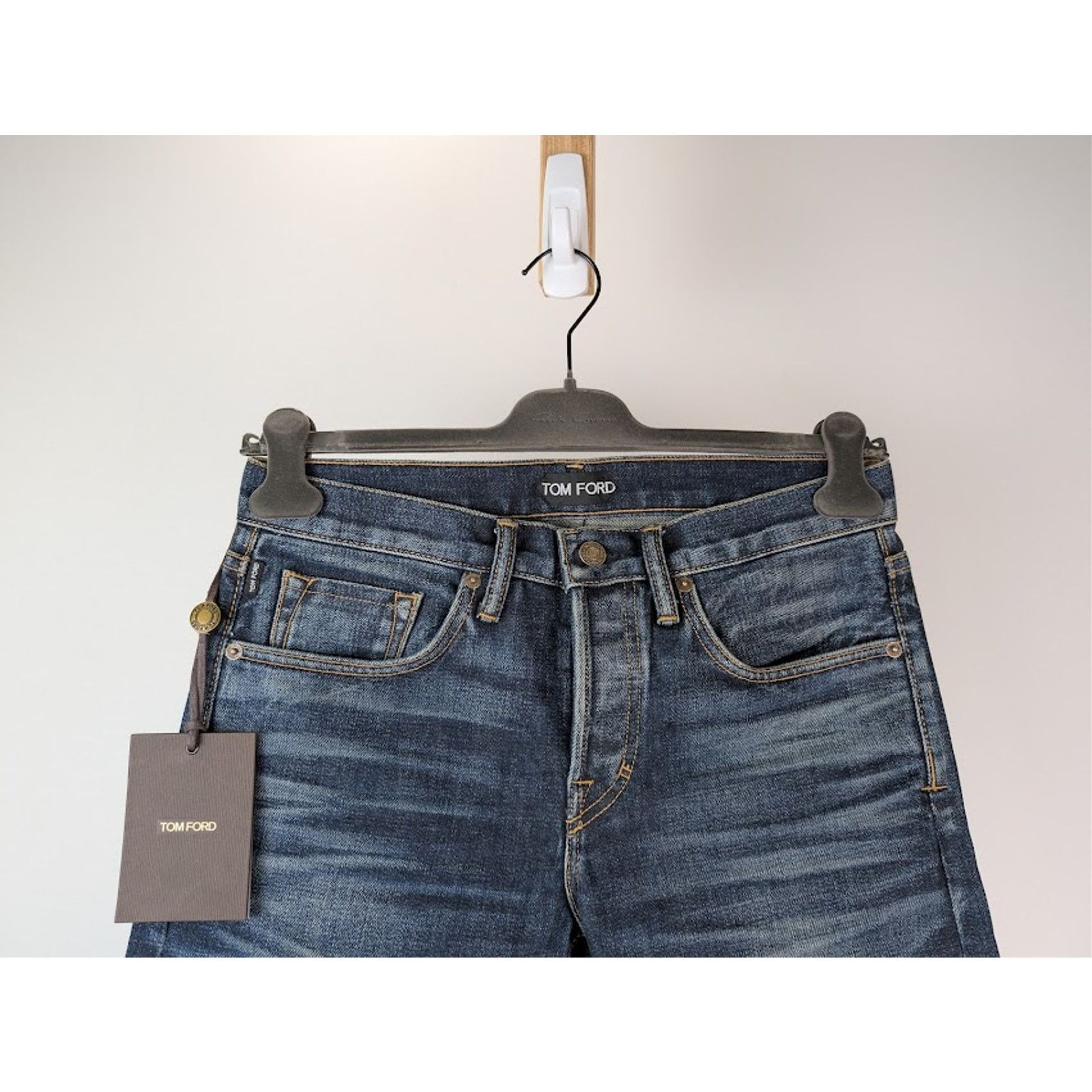 Tom Ford o1rshd1 Japanese Selvedge Slim-Fit Denim Jeans in Navy Blue Size US 32 / EU 48 - 3 Thumbnail