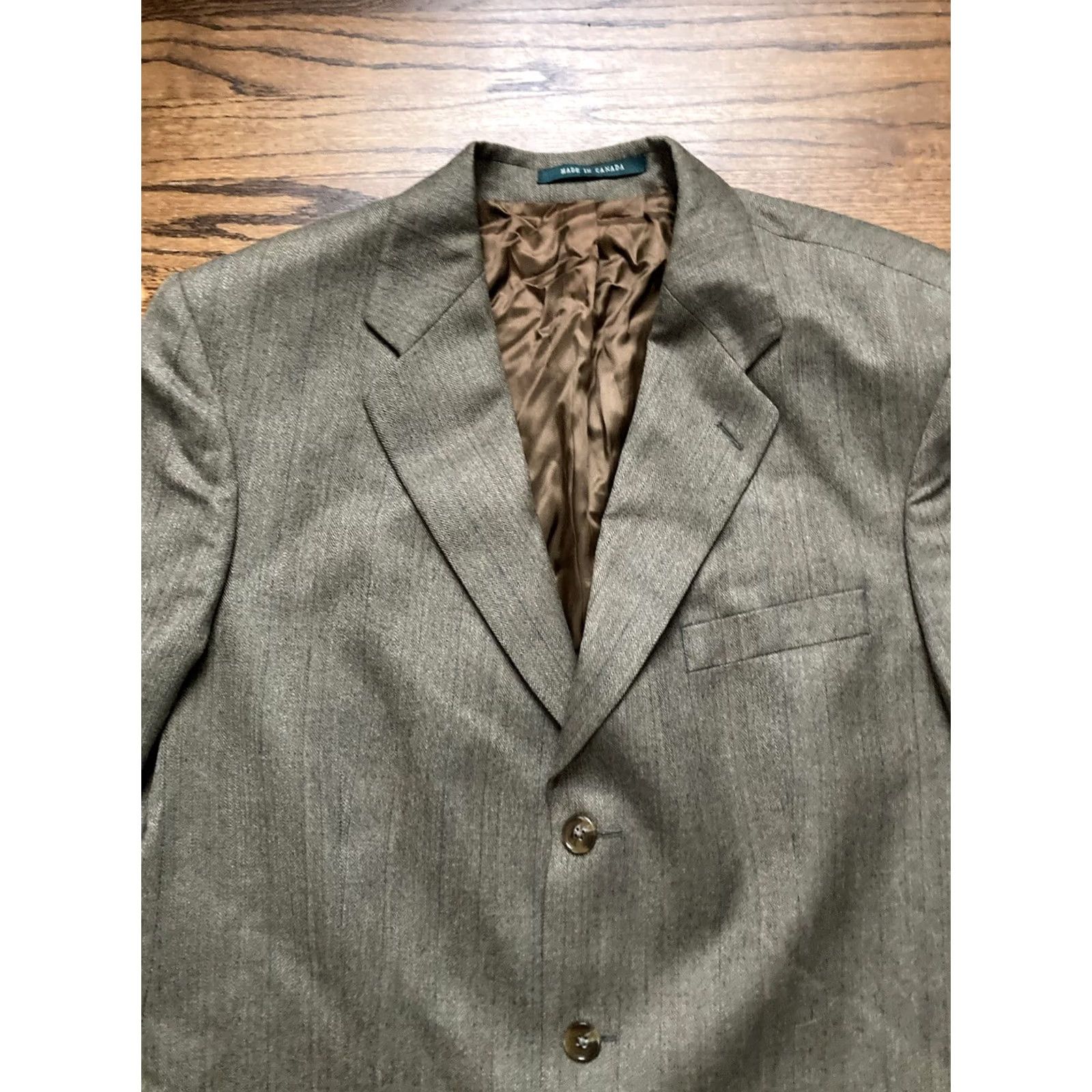 Ralph Lauren Lauren Ralph Lauren Blazer Jacket Mens 43 Tall Wool Alpaca Brown Herringbone Wool 2 Piece Mens Tall Brown 43 Size 46R - 4 Thumbnail