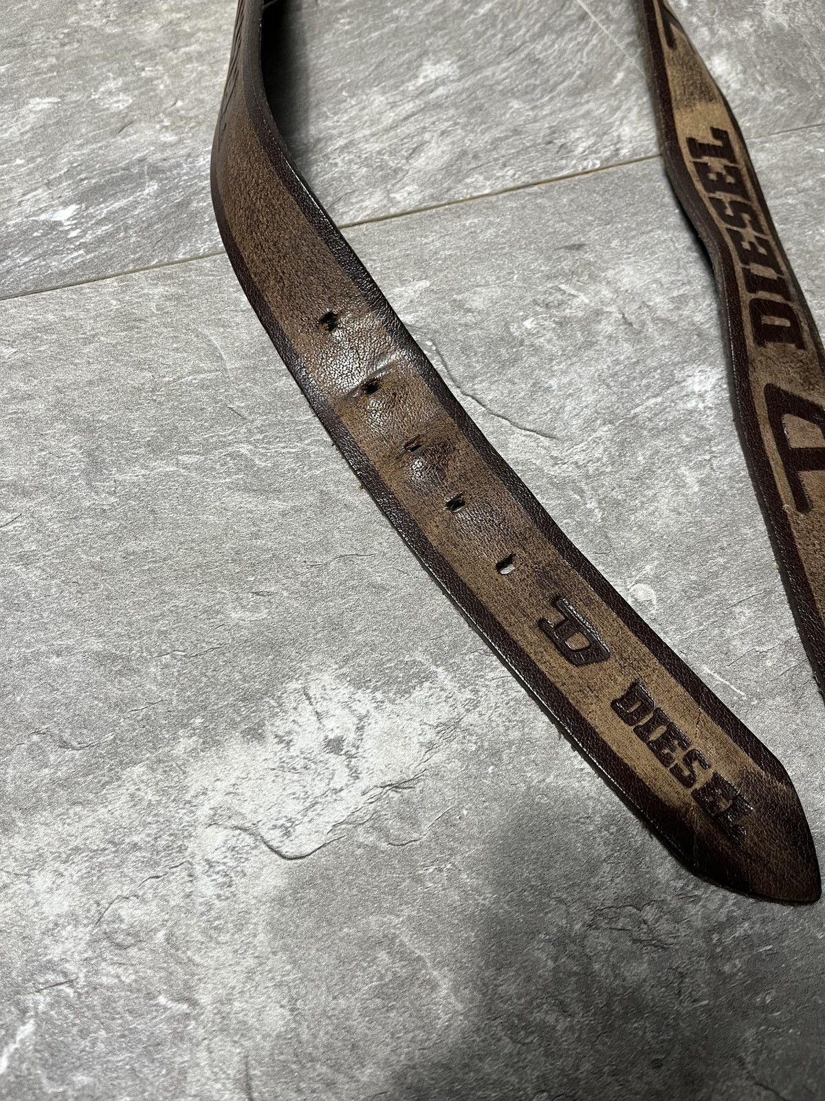 Diesel Vintage Diesel Leather Belt Monogram Big Logo Japanese Y2k Size ONE SIZE - 5 Thumbnail