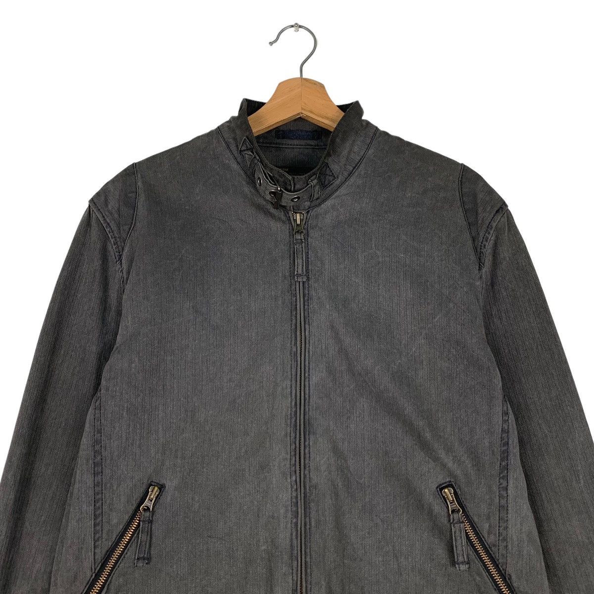 Japanese Brand MODERM Asymmetrical Sleeve Zipper Jacket #0934-C41 Size US M / EU 48-50 / 2 - 2 Thumbnail
