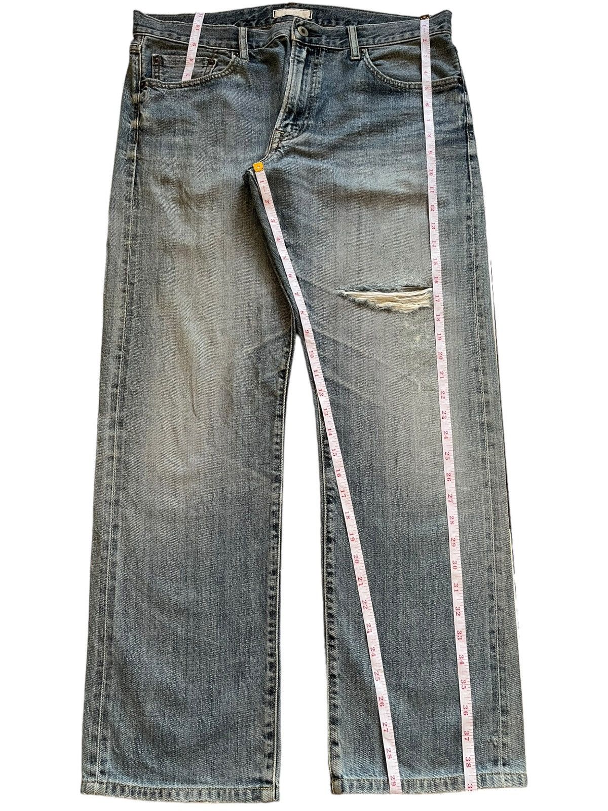 Japanese Brand × Uniqlo SALES🔥Vintage Uniqlo Selvedge Faded Wash Loose Jeans Size US 35 - 14 Thumbnail