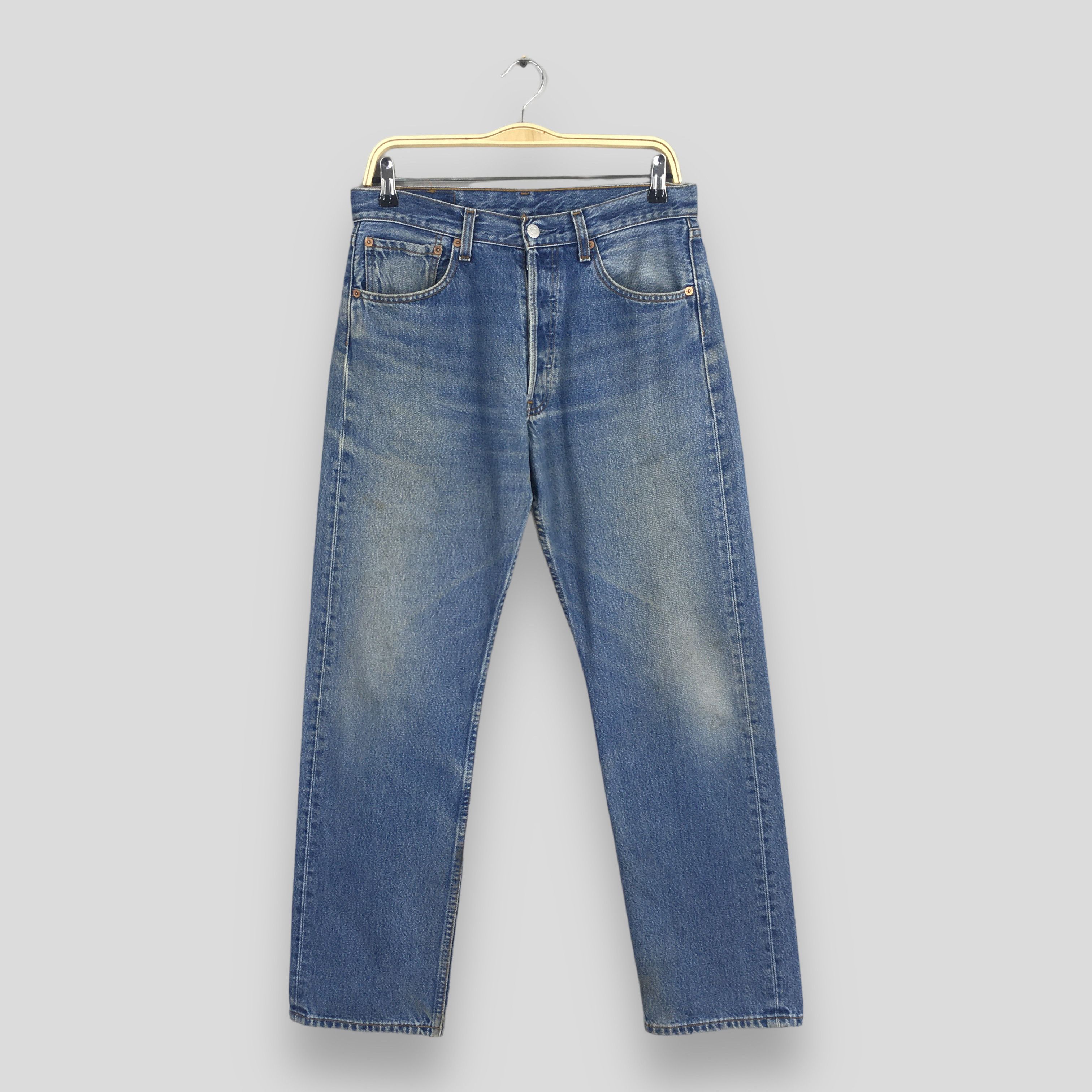 Levi's Size 30x29 Vintage 90s Levi's 501 Faded Blue Jeans Size US 30 / EU 46 - 1 Thumbnail