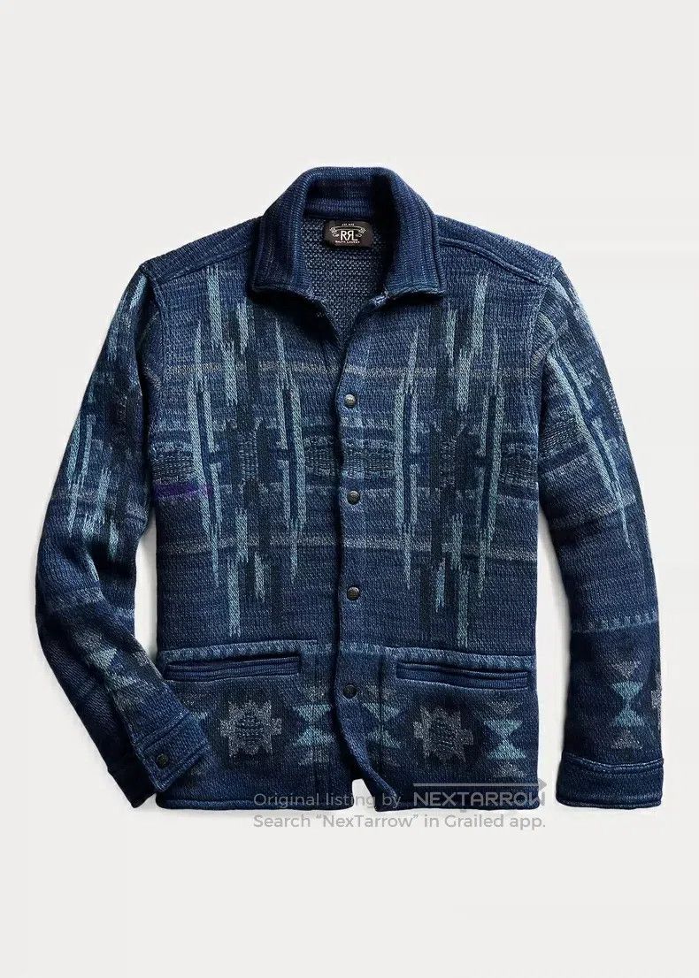 RRL Ralph Lauren RRL Ralph Lauren Retro blue dyed Southwest workwear sweate Size US S / EU 44-46 / 1 - 1 Thumbnail