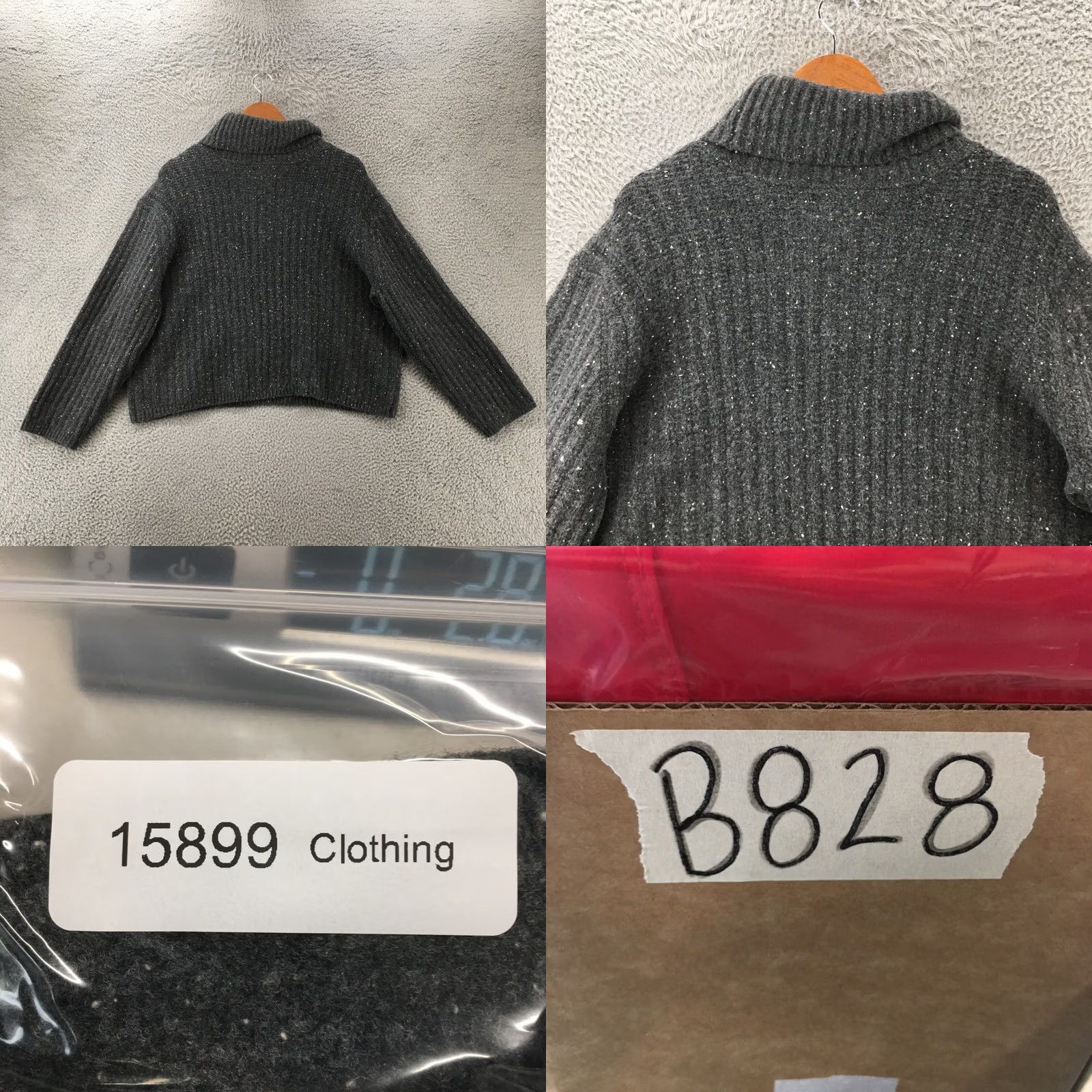 Vintage Universal Thread Pullover Sweater Womens 2XL Gray Polyester Turtle Neck Dolman Sleeve Knit Top Regular Fit Size XXL / US 16-18 / IT 52-54 - 8 Thumbnail