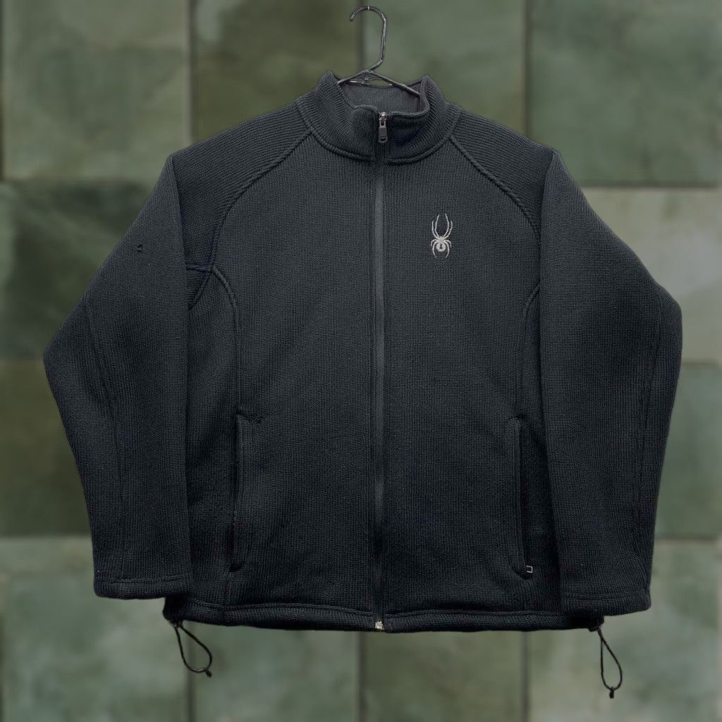 Spyder Jacket Mens Large Knit Zip Lined Pockets Water Resistant Wind-Resistant 2.7# Heavyweight Outdoors Hiking Long Sleeve Coat Casual Travel