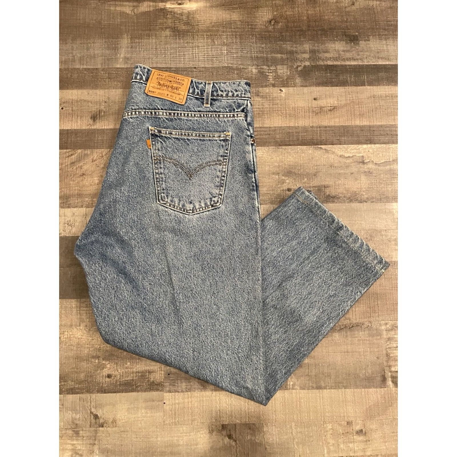 Levi's VINTAGE Levi's 505 Jeans Men 38x27 Regular Straight Orange Tab 90s Denim Cotton Medium Blue Mens Jeans Regular Fit 90s Levi's 500 Series Model Size US 38 / EU 54 - 2 Thumbnail