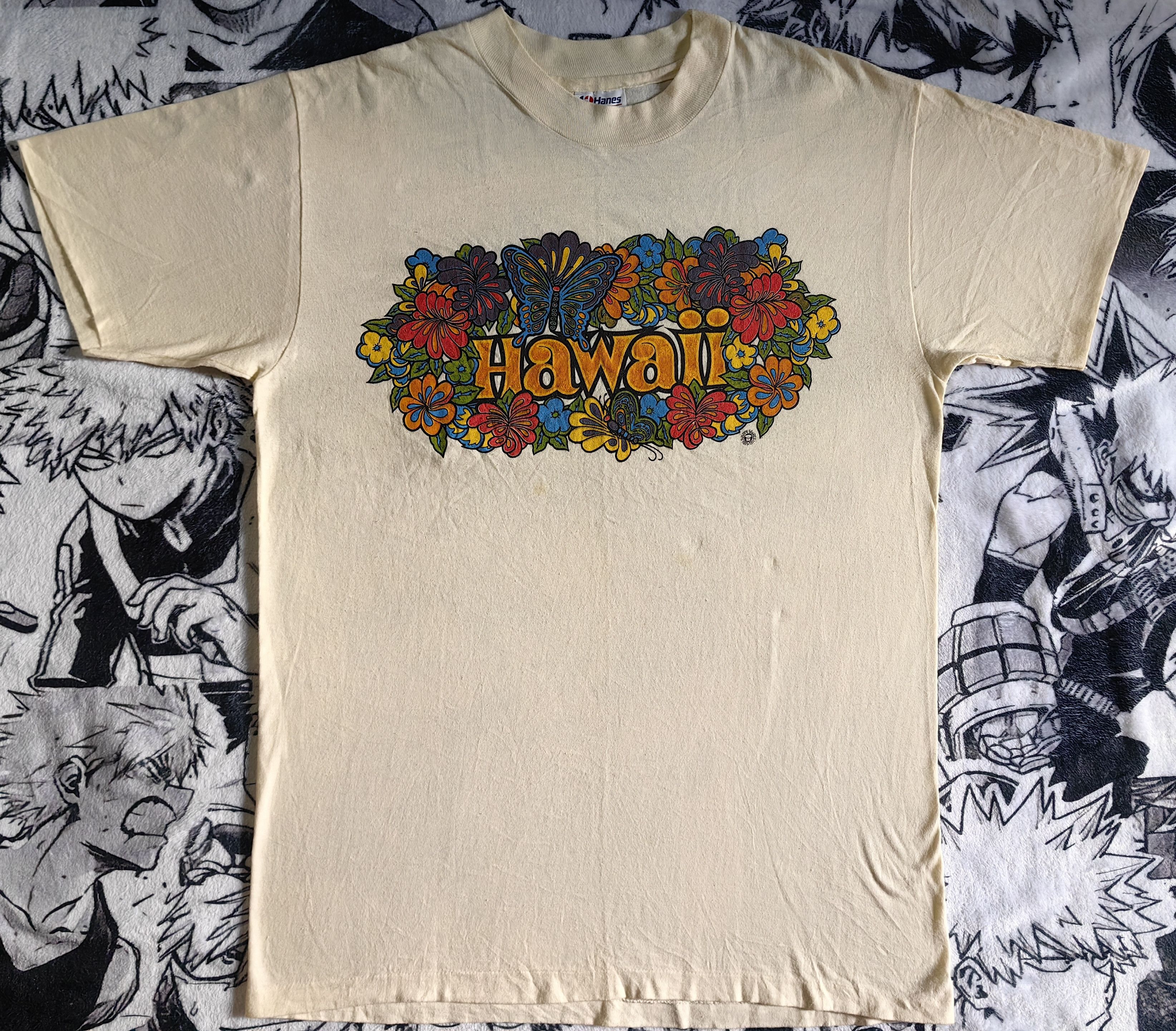 Hanes Vintage early 80's Hanes Beefies Hawaii Flower Power (Rare) Size US L / EU 52-54 / 3 - 6 Thumbnail
