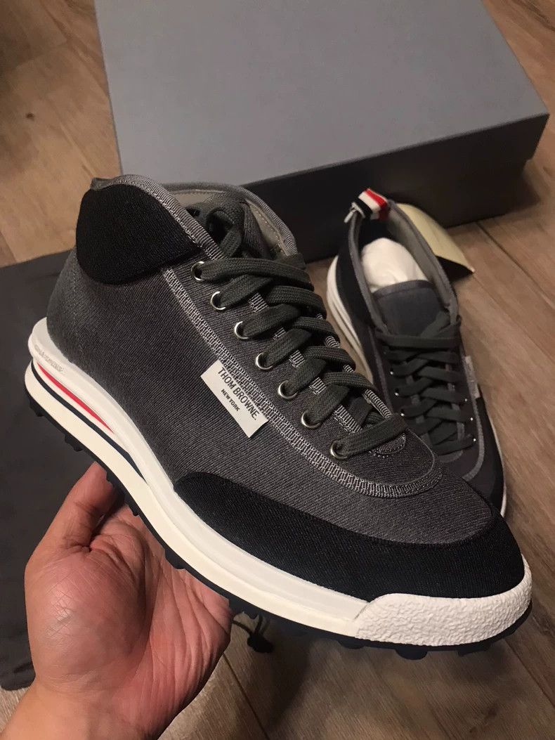 Thom Browne Thom Browne Black and gray denim sneakers Size US 9 / EU 42 - 2 Thumbnail