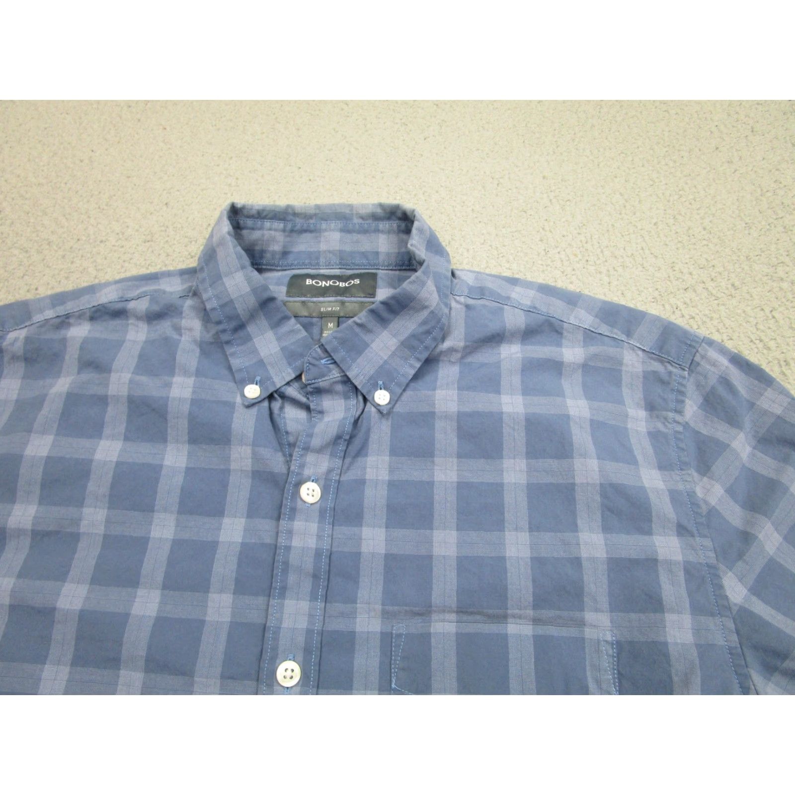 Bonobos Bonobos Shirt Mens Medium Blue Plaid Slim Fit Button Down Cotton Long Sleeve Size US M / EU 48-50 / 2 - 2 Thumbnail