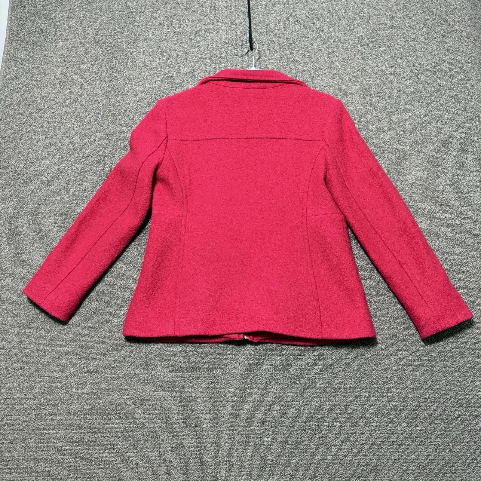 Lands' End Lands End Womens 6 Berry Pink Boiled Wool Blend Jacket Size M / US 6-8 / IT 42-44 - 2 Thumbnail