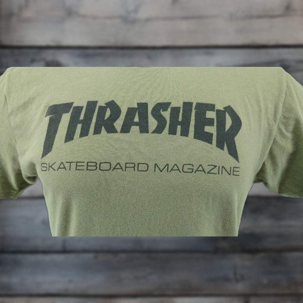 Thrasher VINTAGE Thrasher Skateboarding Magazine Green Olive T Shirt Medium Size US M / EU 48-50 / 2 - 1 Thumbnail