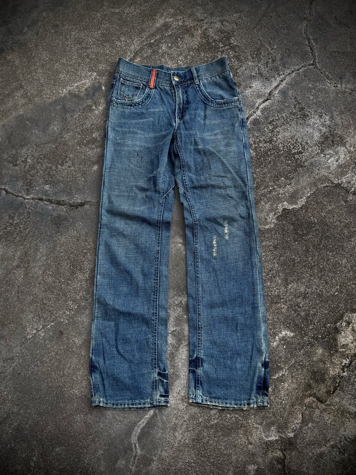 Tornado Mart Mudwash Lee Denim Distressed Flare Japanese Size US 29 - 2 Thumbnail