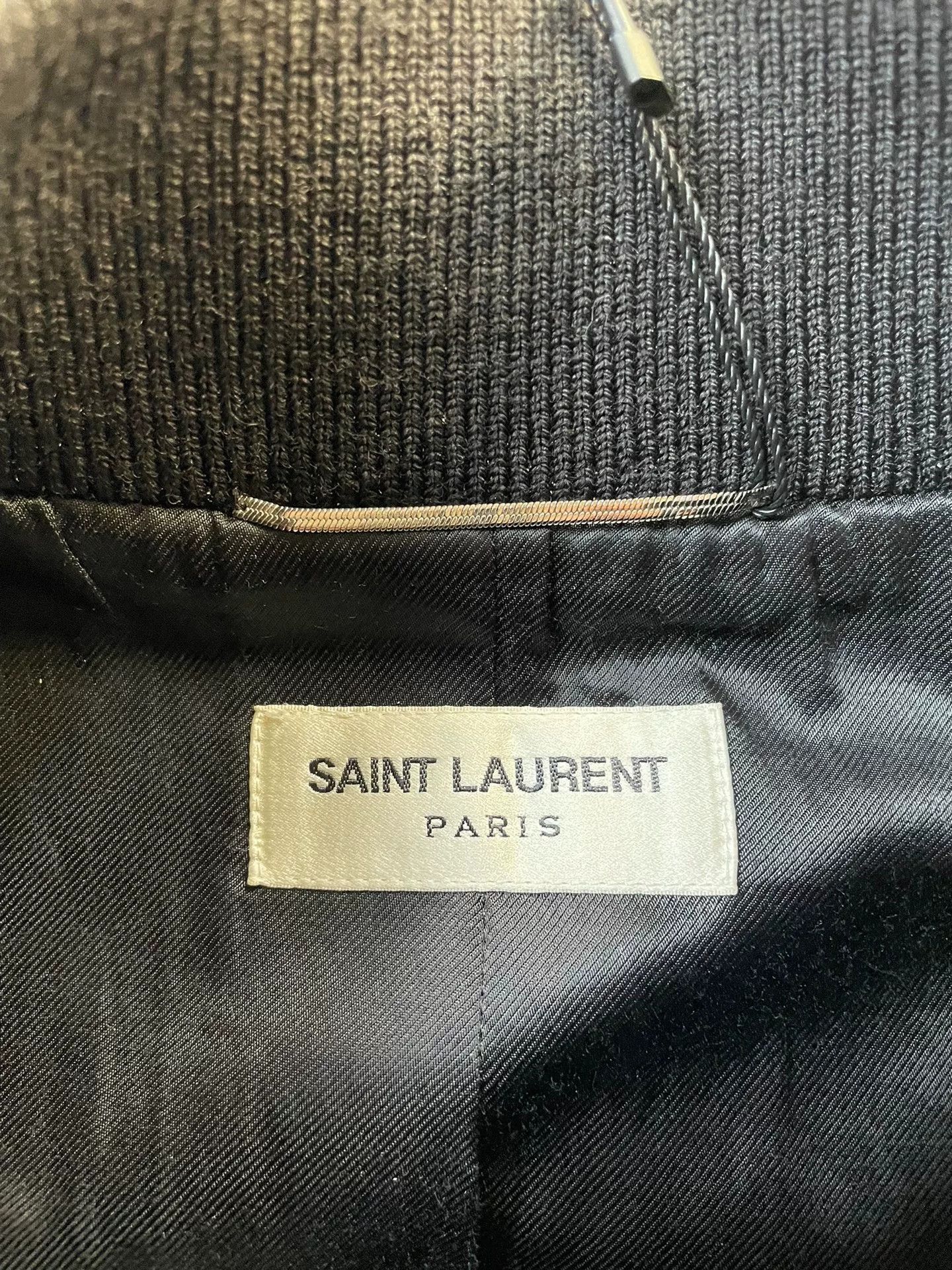 Saint Laurent Paris saint laurent black leather and wool bomber jacket. Size US M / EU 48-50 / 2 - 8 Thumbnail