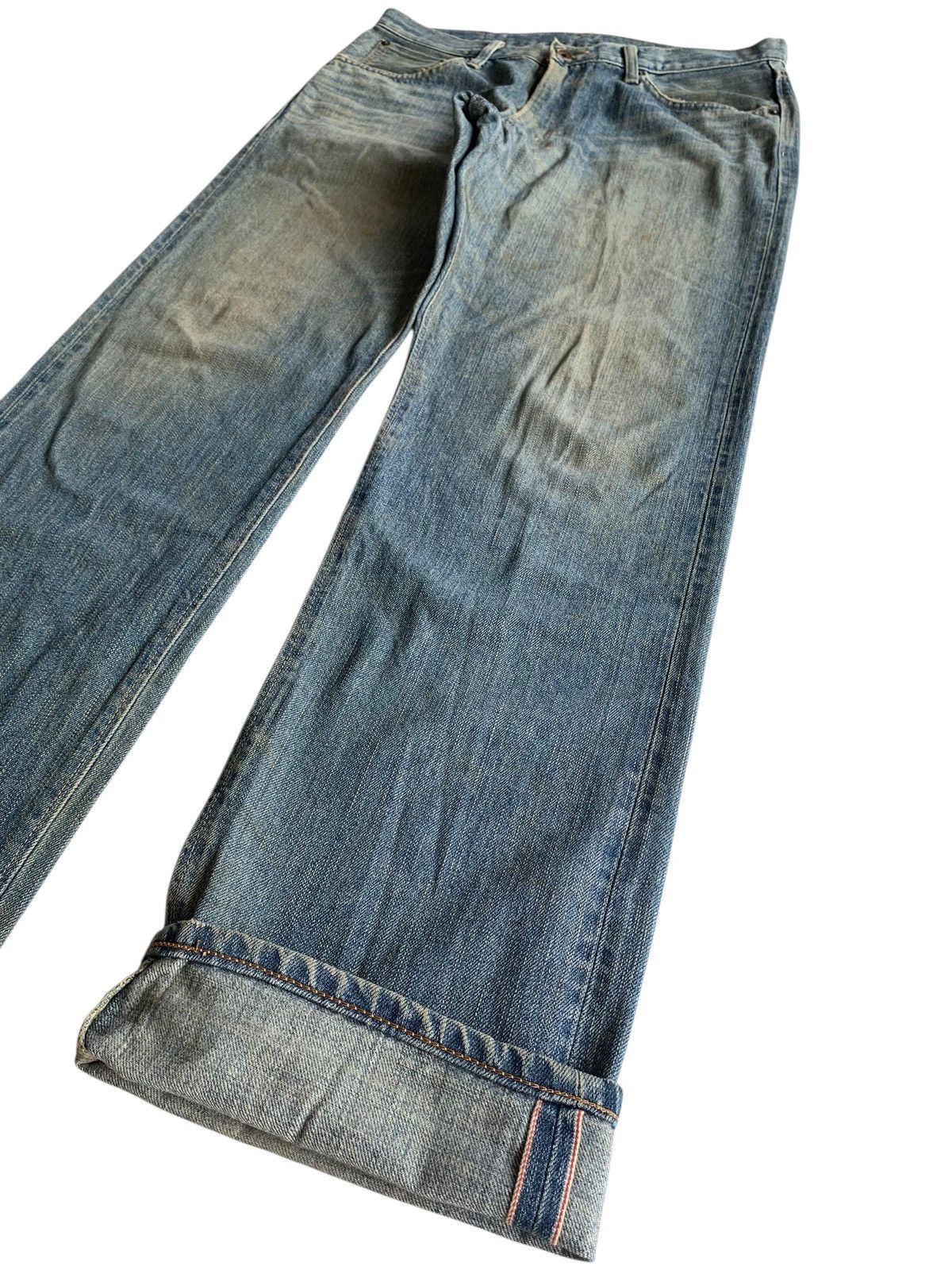 Kapital VINTAGE EDWIN 505ZX SELVEDGE BAGGY RUSTY DISTRESSED DENIM Size US 34 / EU 50 - 5 Thumbnail