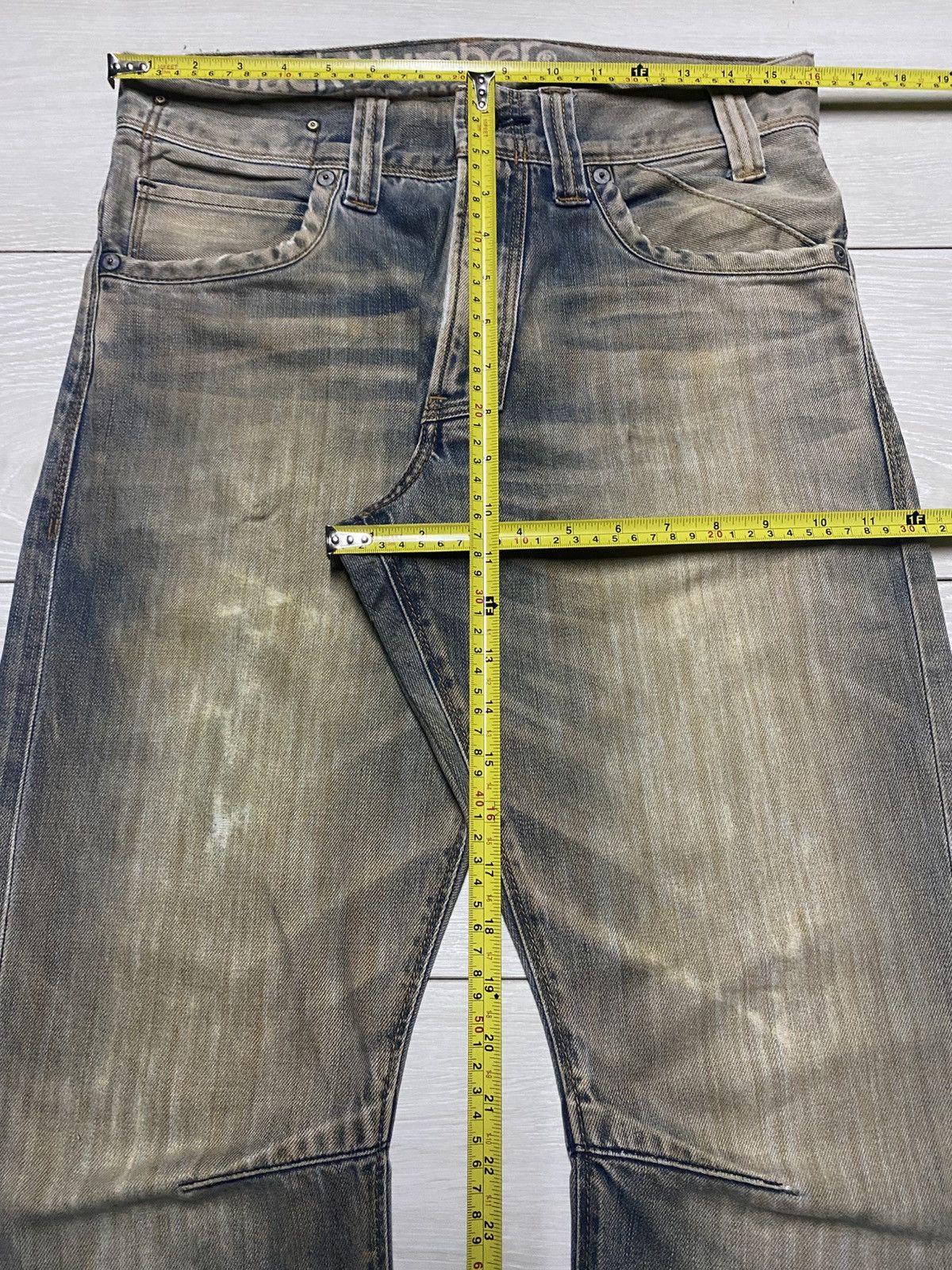 Hysteric Glamour Vintage Back Number Mud Wash Distressed Curve Leg Loose Jean Size US 32 / EU 48 - 11 Thumbnail