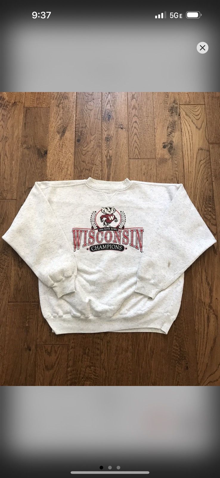 Vintage Wisconsin Badgers Vintage 90s Crewneck Rosebowl Size US XL / EU 56 / 4 - 1 Thumbnail
