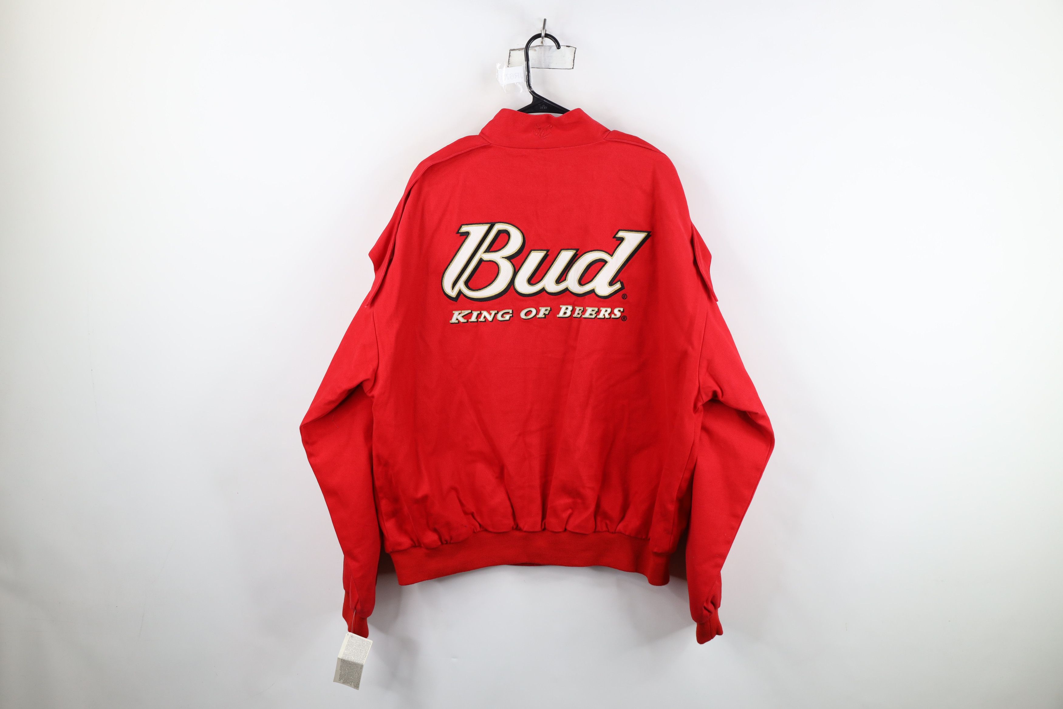 Vintage Deadstock Vintage NASCAR Jr Budweiser Pit Crew Jacket Red Size US XL / EU 56 / 4 - 13 Thumbnail