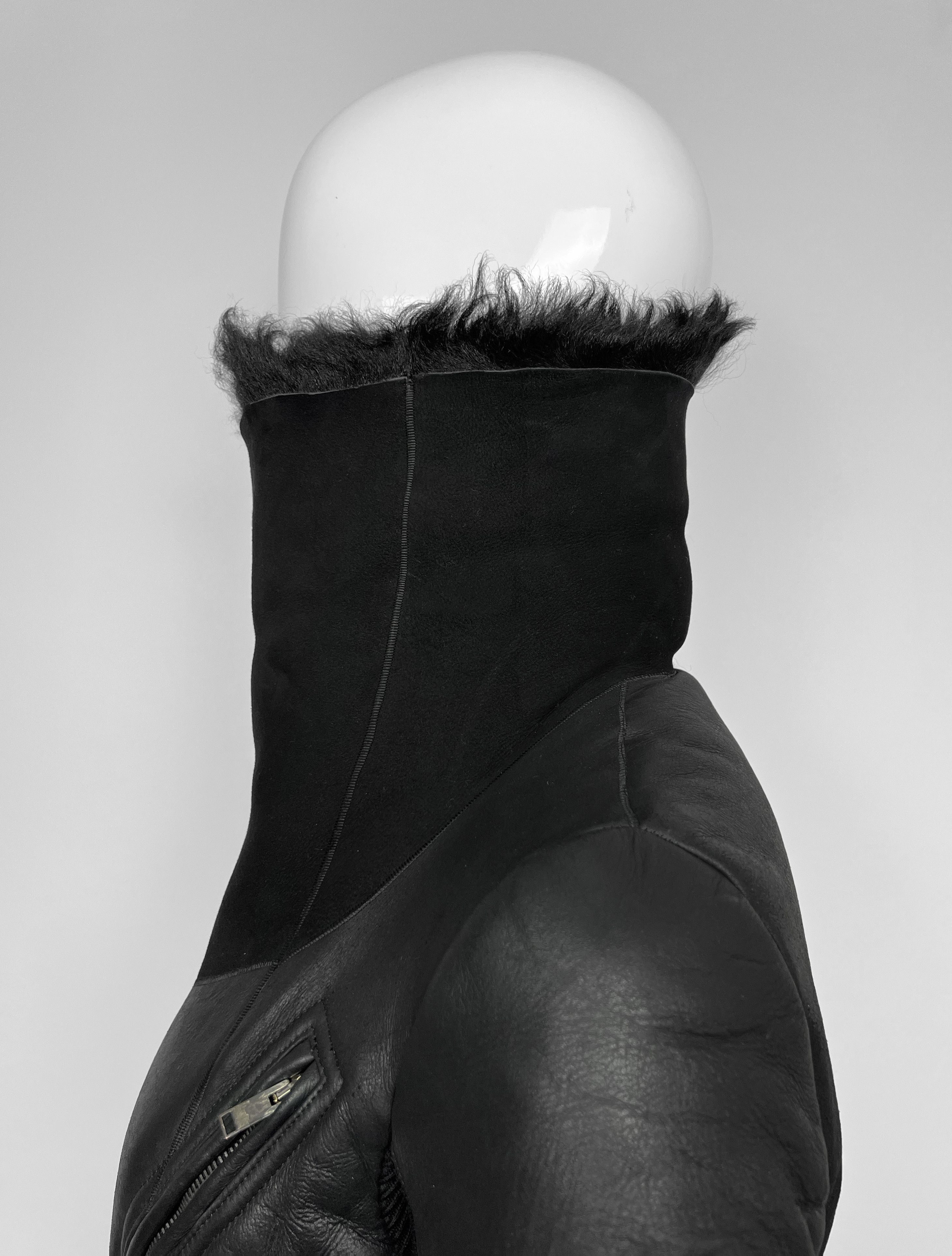 Rick Owens LONG LAMB FUR SHEARLING LEATHER JACKET -- RETAIL $5000 -- Size M / US 6-8 / IT 42-44 - 4 Thumbnail
