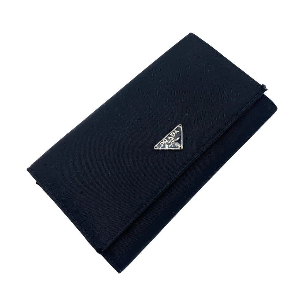 image of Prada Nylon Wallet - Black Oblong Wallet, Men's